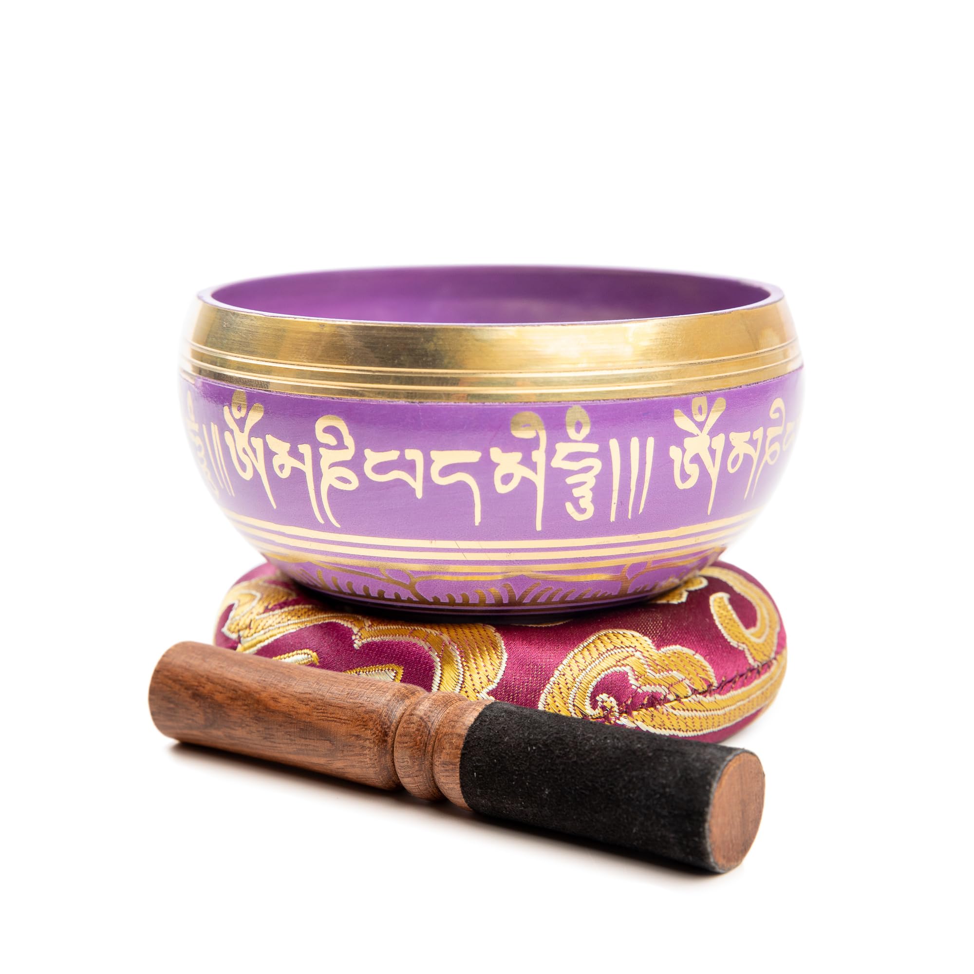 Tibetan Singing Bowl Set Bronze   Master Healing Grade   Authentic Handcrafted Sound Bowl By Himalayan Bazaar (Black And Red)