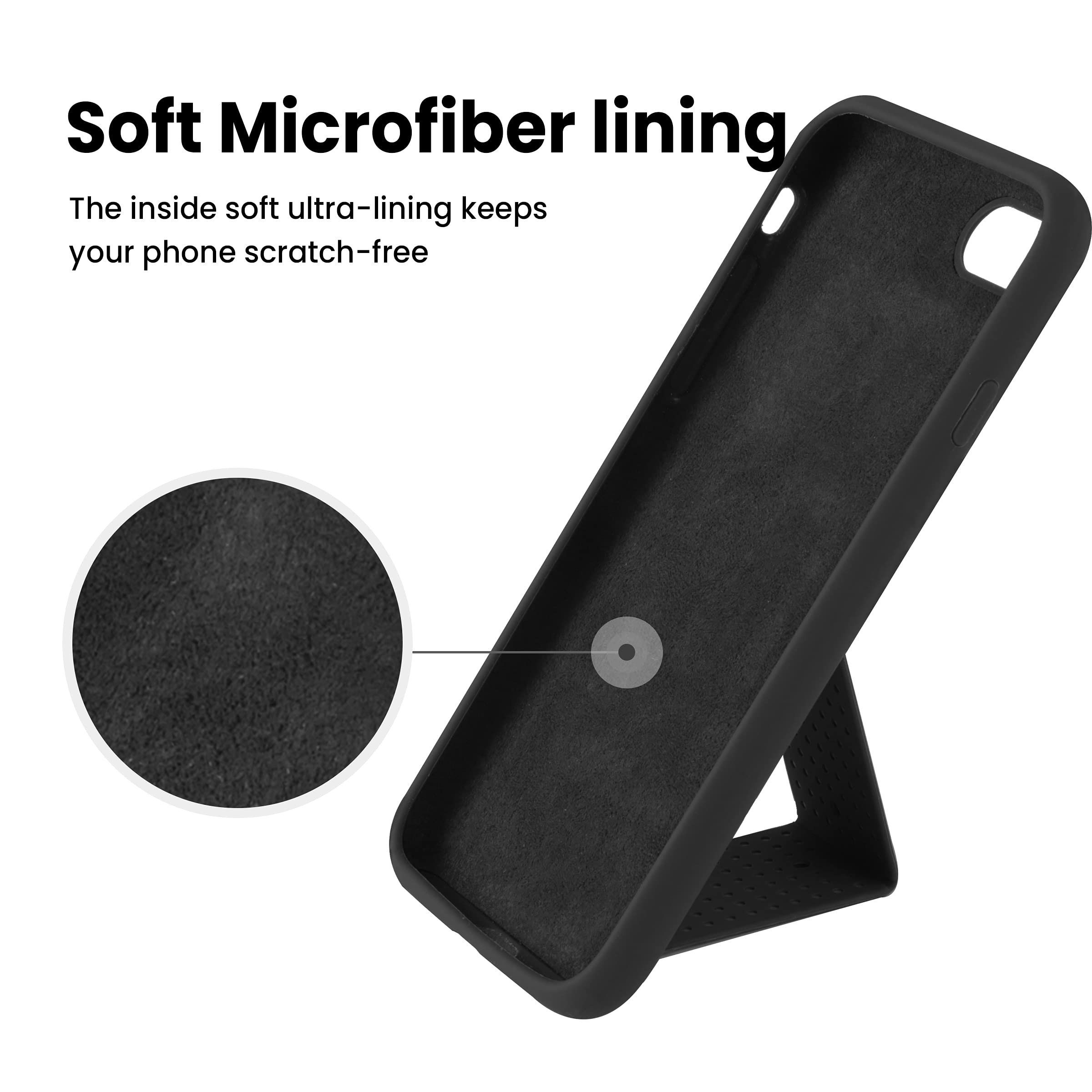 Laudtec Soft Silicone Kickstand Case Compatible With Iphone Se 2022/2020 Case,For Iphone 8 Case,For Iphone 7 Case Stand Hand Str