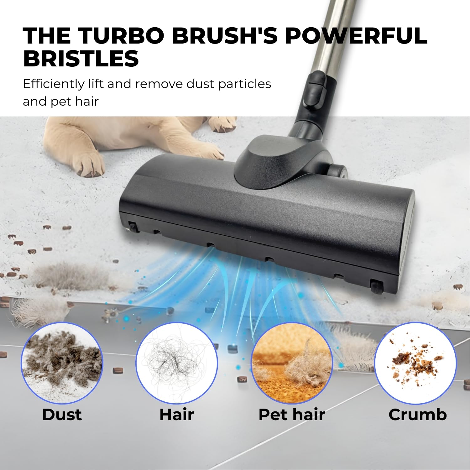 For Miele Turbo Brush Head Compatible With Miele Vacuum Cleaners   Vacuum Attachments For Low Carpet, Area Rugs, Tile & Hard Flo