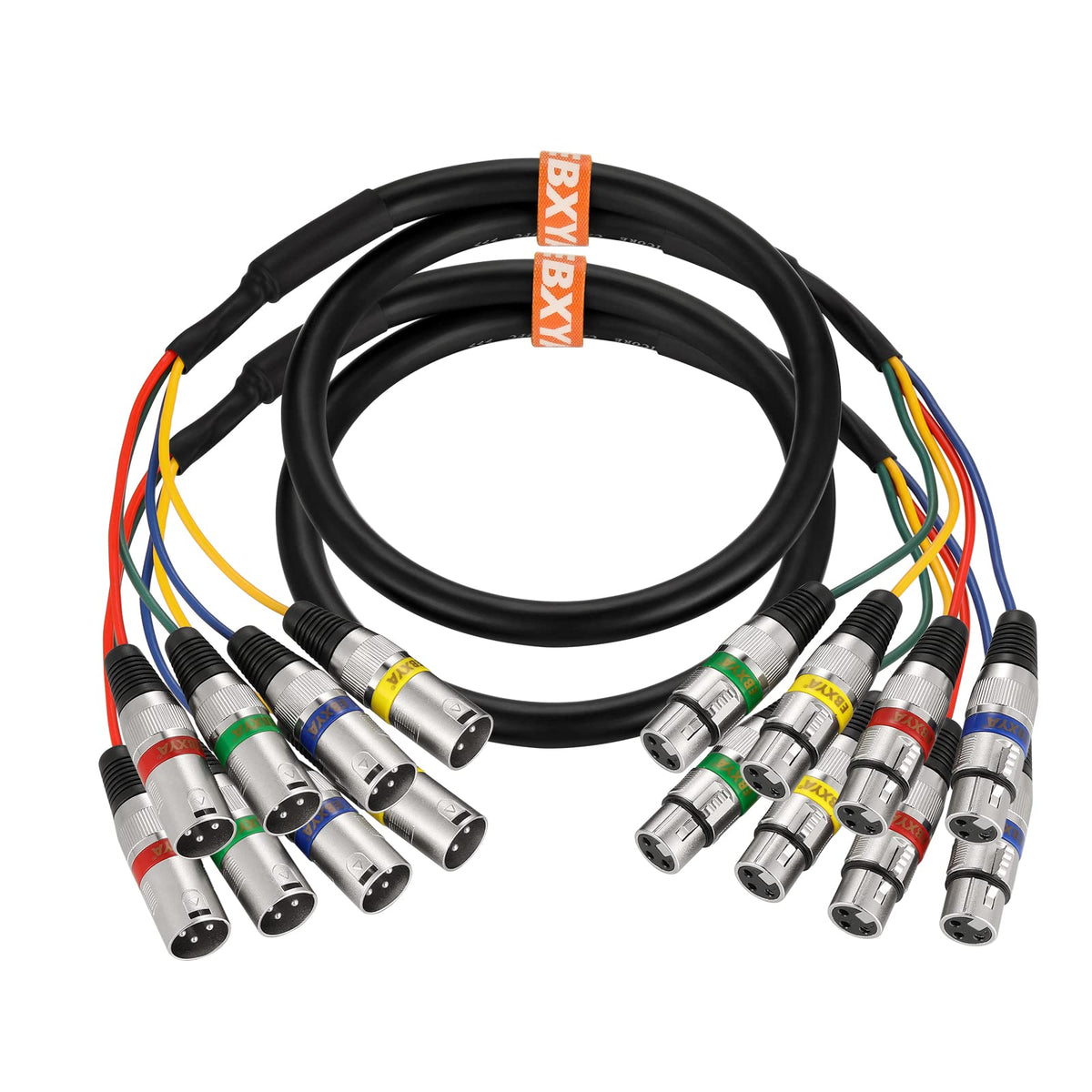 Ebxya 6Ft Xlr Snake Cable 4 Channel   Premium Balanced Microphone Patch Cable Xlr Male To Female For Live, Recording, Studios, 2