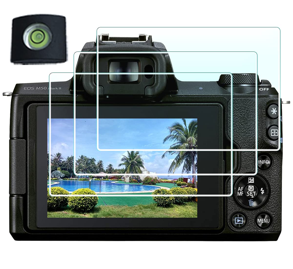 Screen Protector For Canon Eos M50 M100 Mark Ii Dslr Camera(For Accessories) With Hot Shoe Cover Tempered Glass Film 0.3Mm High