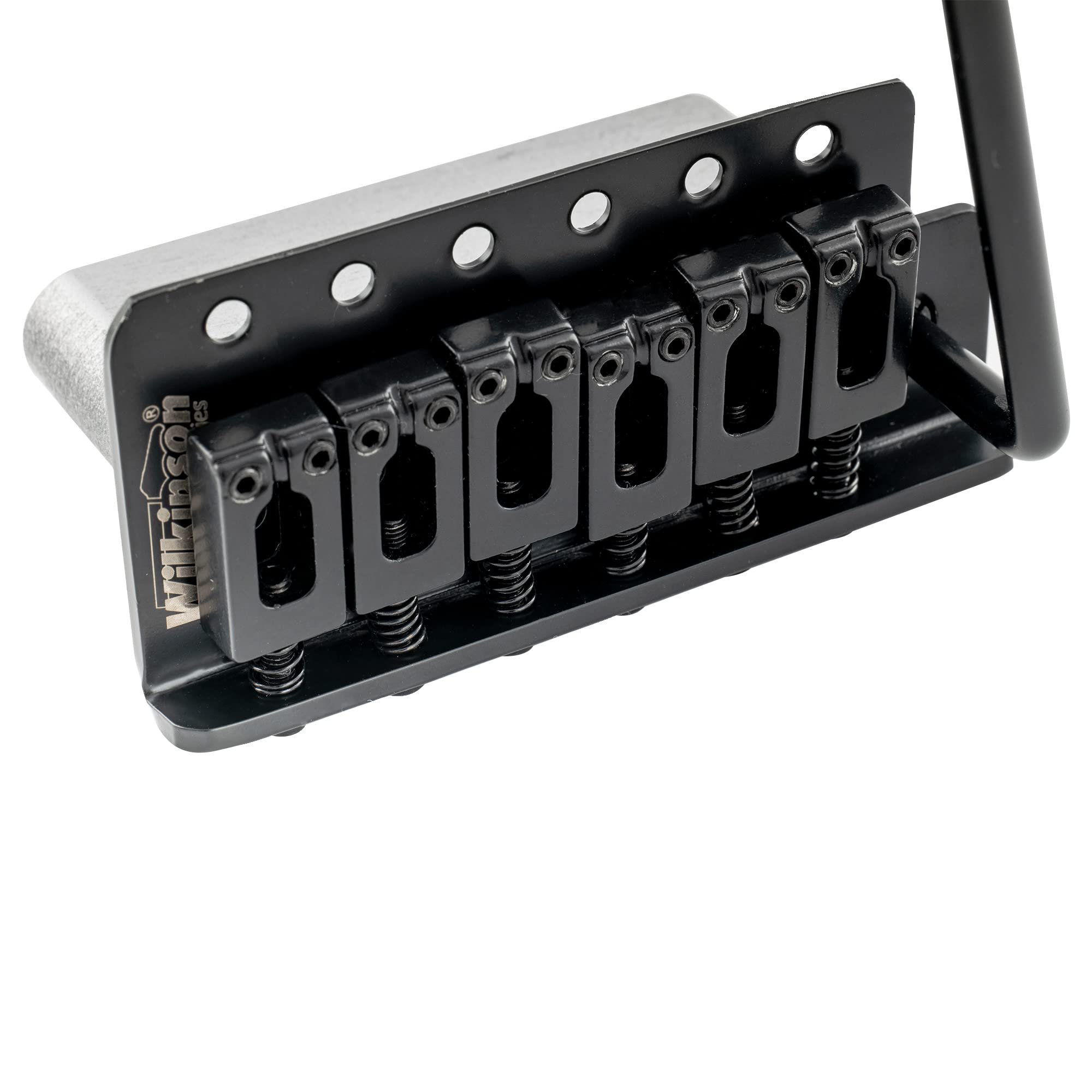 Wilkinson M Series 54Mm (2 1/8 Inch) String Spacing 6 Screw Modern Style Saddle Guitar Tremolo Bridge With Push In Arm 36Mm Bloc
