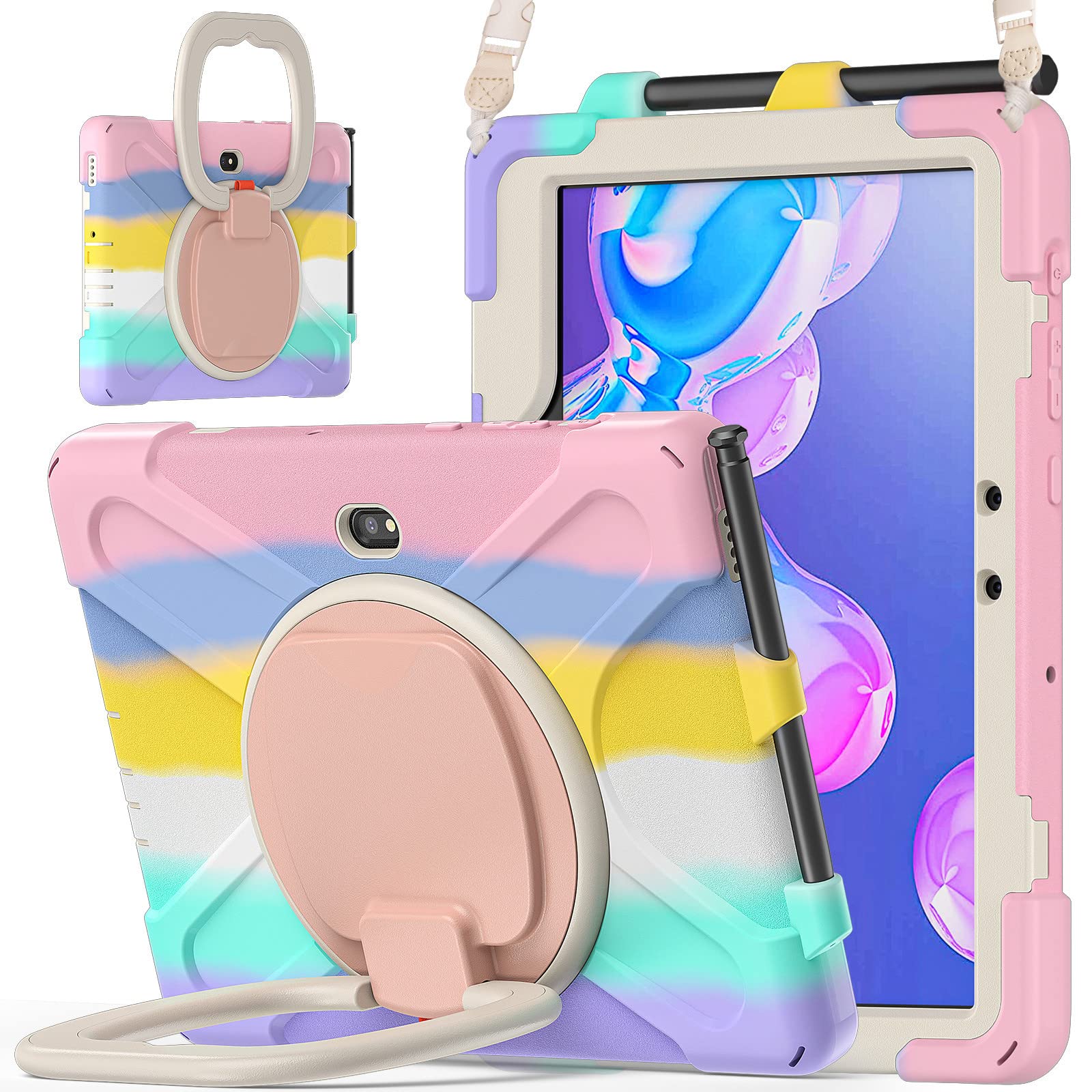 Blllue Case For Samsung Galaxy Tab Active Pro 10.1 Inch Sm T540/Sm T545, 360 Degree Hand Grip Kickstand Shockproof Cover Case Wi
