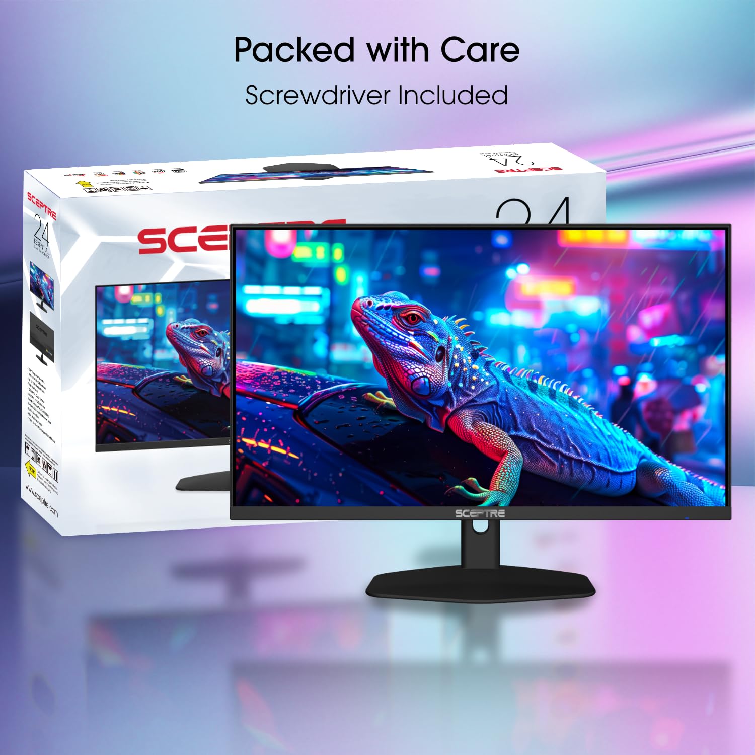 Sceptre Ips 24 Inch Essential Thin 100Hz Gaming Monitor Usb Type C Displayport Hdmi 100% Srgb Build In Speakers, Machine Black 2
