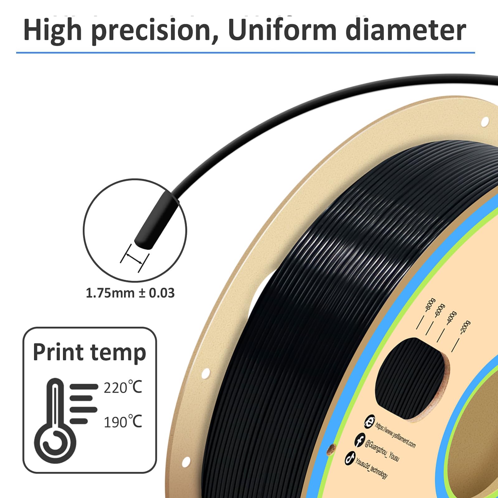 Yousu Tpu Filament 1.75Mm,95A Tpu Flexible Filament, Soft 3D Printer Filament, 3D Printing Filament Tpu Black,1Kg Spool (2.2 Lbs