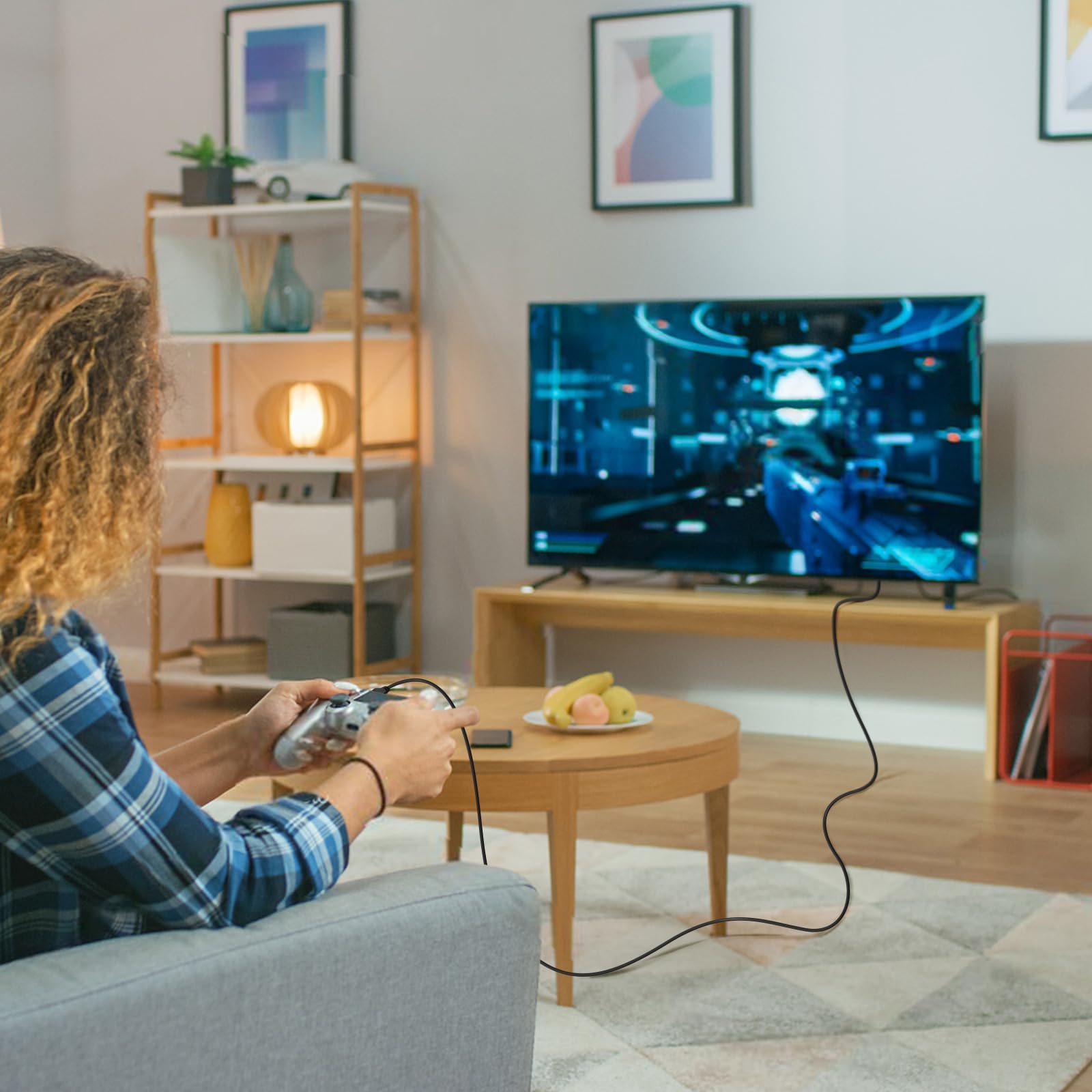 Smays 16 Ft Charger Cord For Ps4 Controller, Long Micro Usb Cable 2 Pack