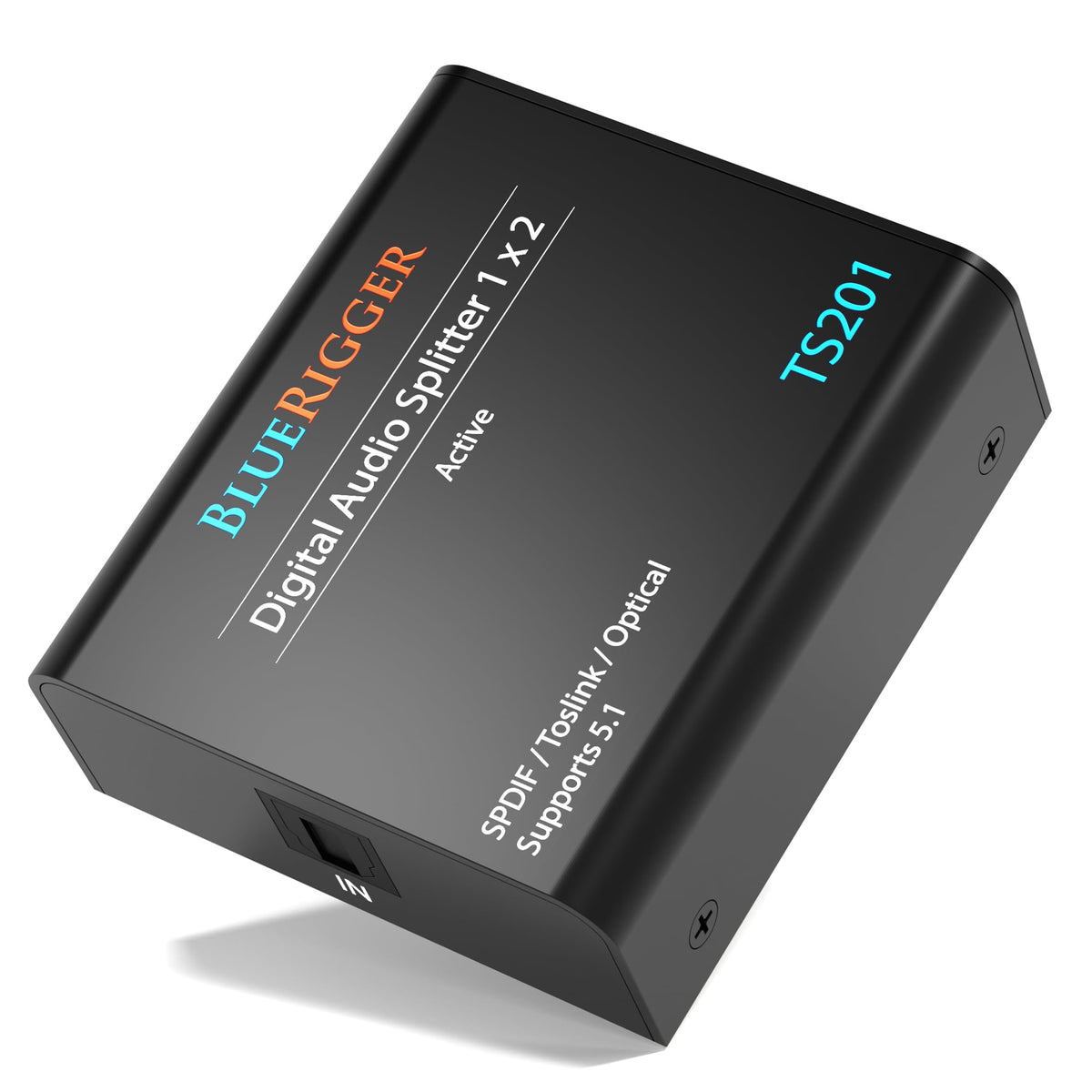 Bluerigger Digital Optical Audio Splitter (Active Toslink Splitter 1 In 2 Out, Spdif, Fiber Optic Adapter) - Compatible With Hom