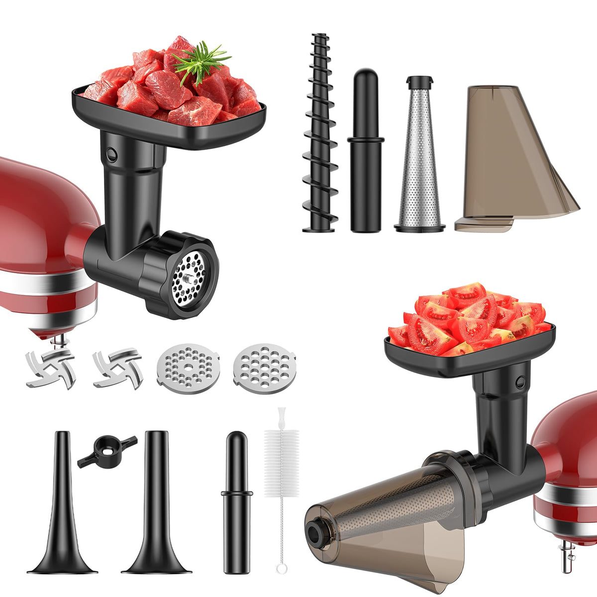 Fruit And Vegetable Strainer Attachment For Kitchenaid Stand Mixer, Includes Food Grinder Attachment For Kitchenaid Mixers, With