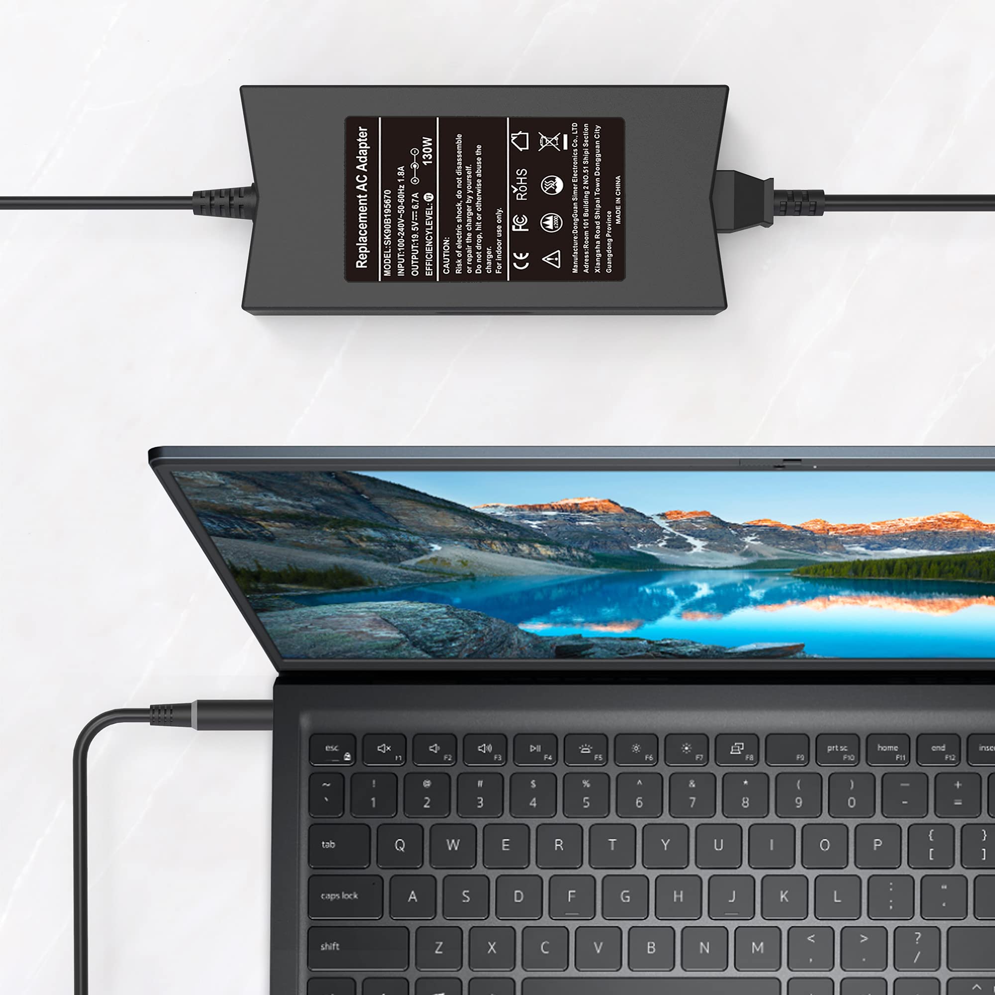 Original Replacement New Dell 130W 7.4Mm Tip Ac Adapter Charger For Pa 4E La130Pm121 Da130Pe1 00 Ju012 Cm161 Dell Inspiron 15 7000 7559 Dell G3 G5 Charger Dell D6000 Docking Station Laptop Power Cord