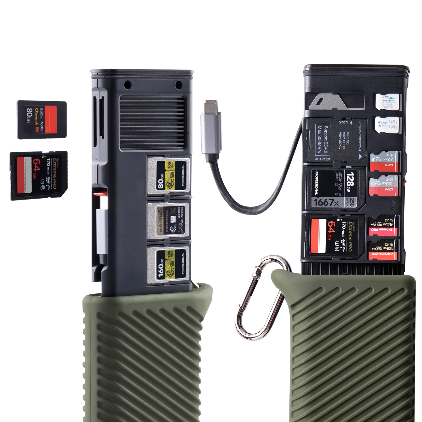 Pgytech Createmate Usb 3.2 Cfexpress A/B Card Reader 10Gbps Sd Card Reader For Photographer (Cfexpress A, Green)