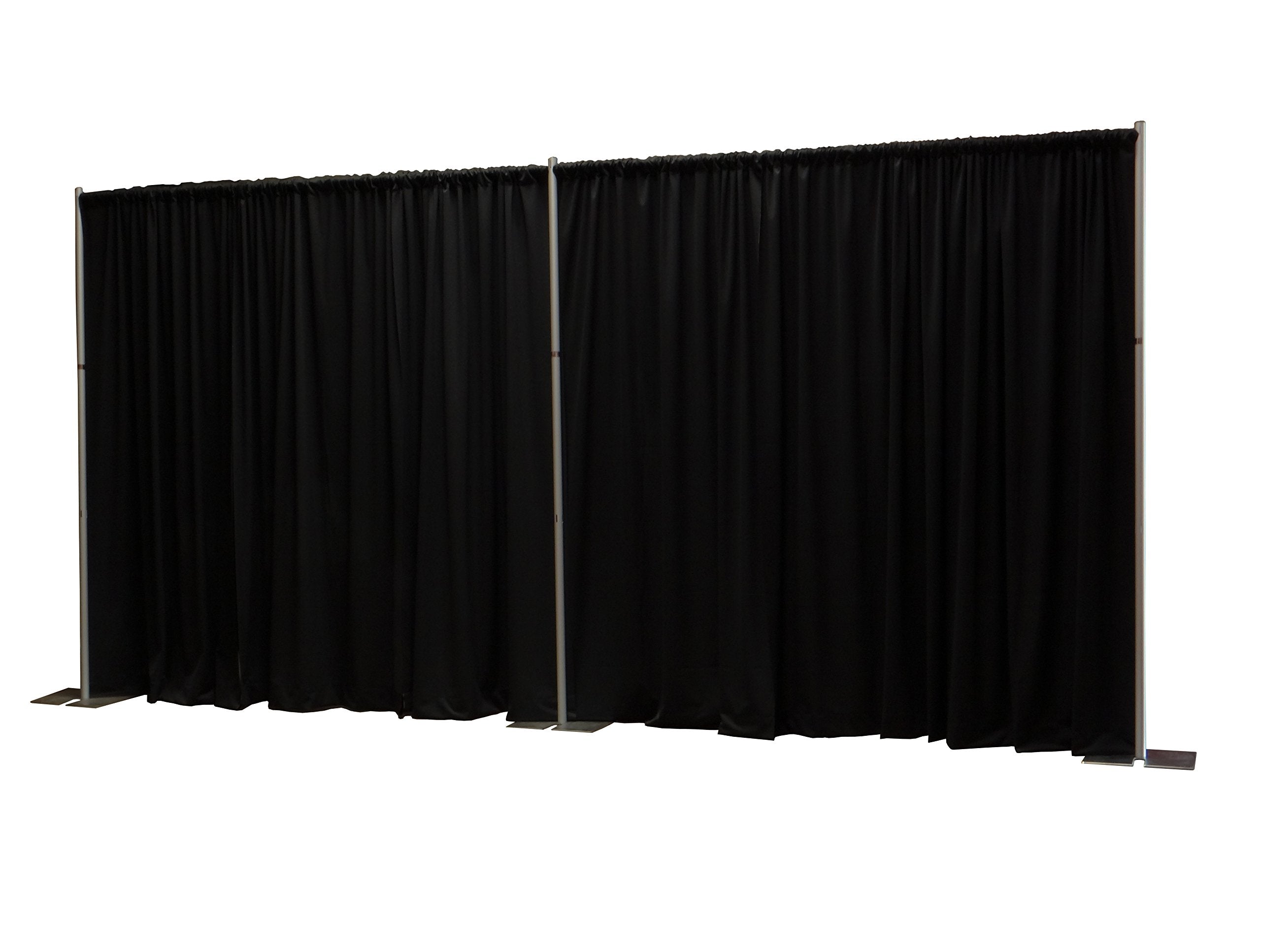 Onlineeei, 8 Foot Tall Fixed Height Portable Pipe And Drape Backdrop Kit, 8Ft X 20Ft Breakapart, Black Drapes (Bbd9990820Cdpr750