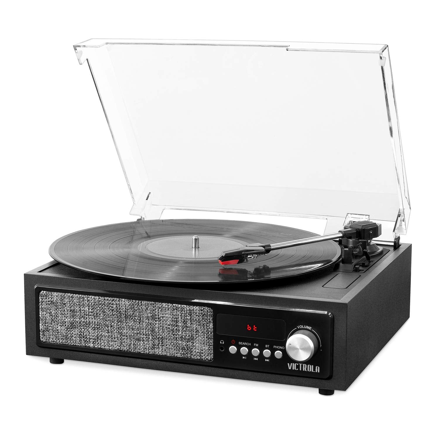 Victrola 3 In 1 Bluetooth Record Player With Built In Speakers And 3 Speed Turntable, Black (Vta 67)