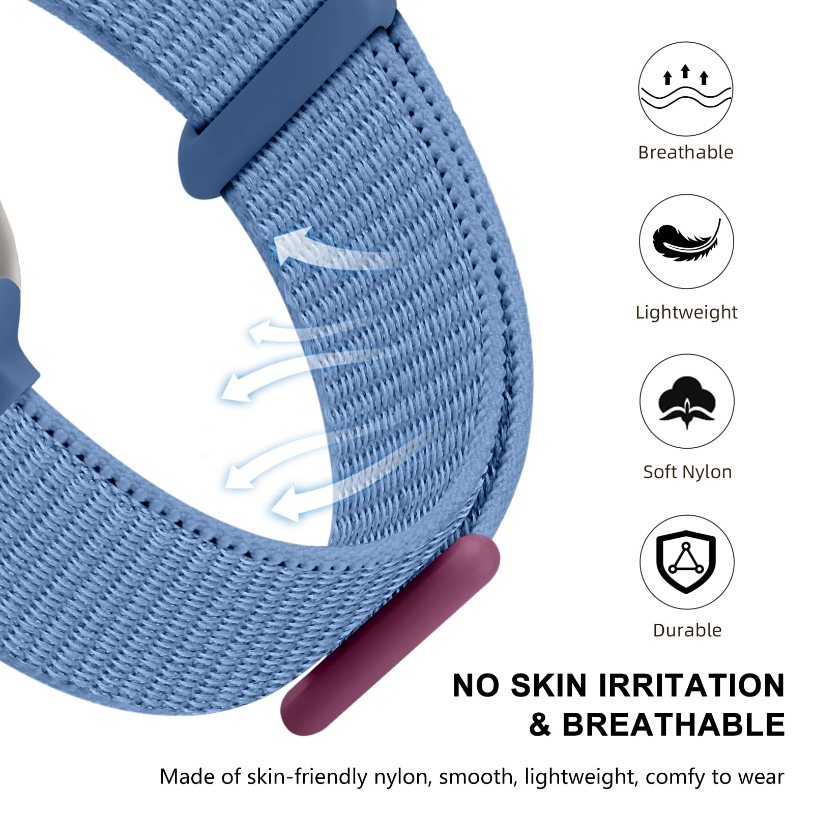 Getino Compatible For Apple Watch Band 40Mm 41Mm 38Mm 42Mm 46Mm 44Mm 45Mm 49Mm, Adjustable Stretchy Nylon Weave Sport Strap For