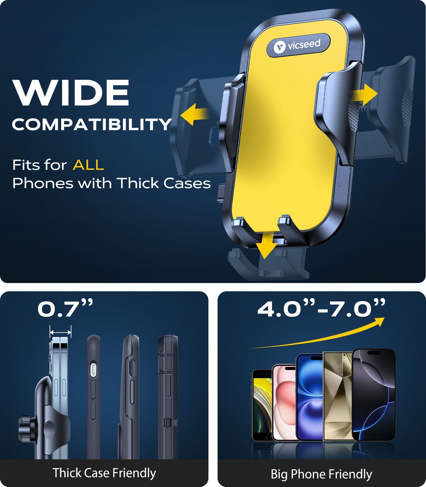 Vicseed [True Strongest Suction] [Rally Racing-Grade Stability] Phone Holders For Your Car 2025 Upgraded Car Phone Holder Mount