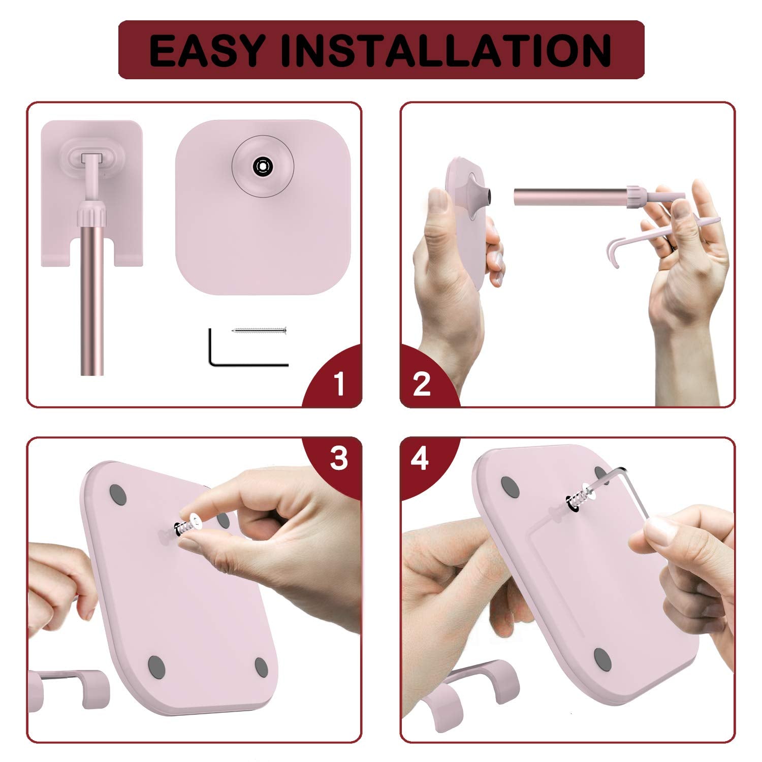 Doboli Cell Phone Stand For Desk,Phone Holder Compatible With Iphone And All Mobile Phones Tablet Pink