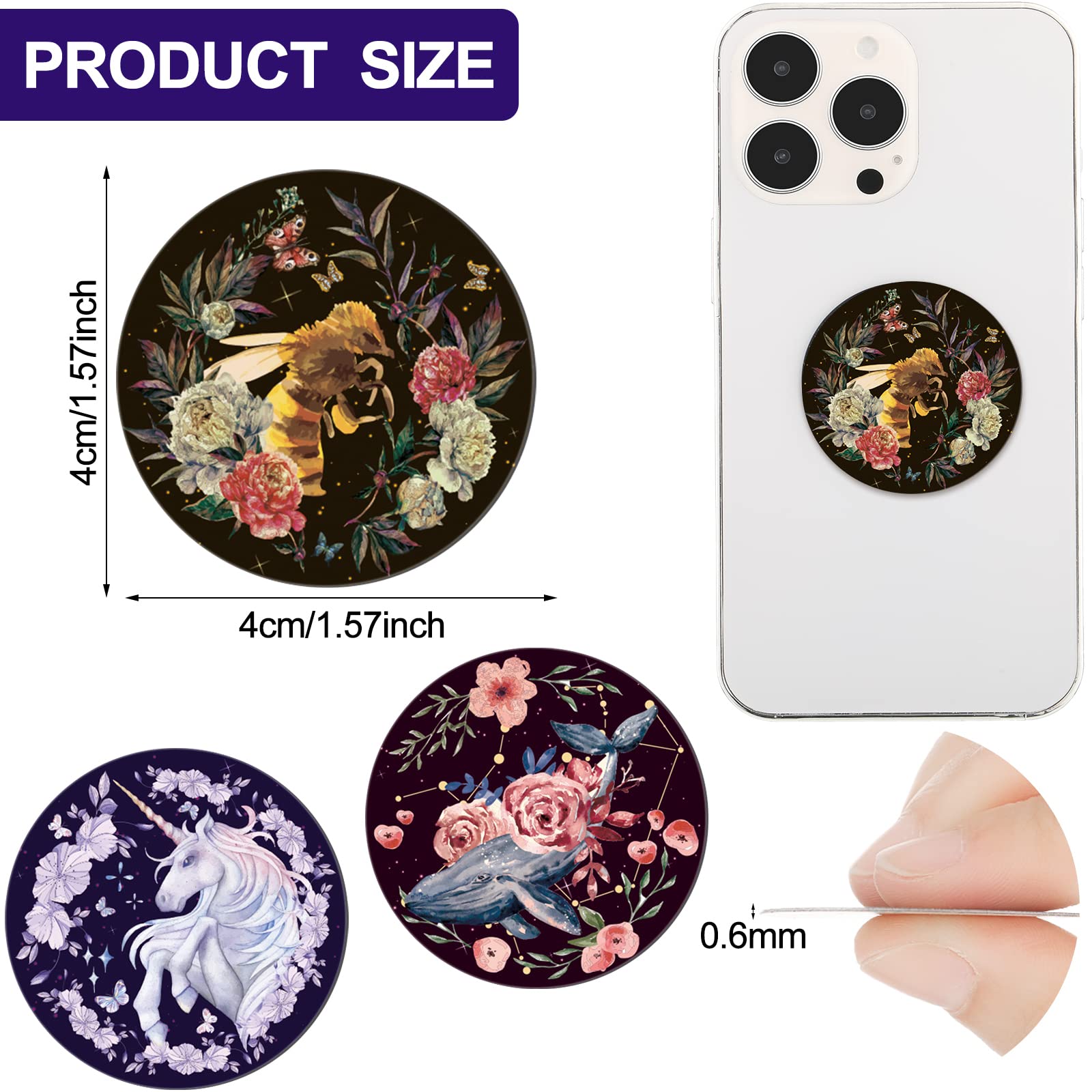 Weewooday 8 Pcs Phone Magnet Car Metal Mount Plate For Cell Holder Compatible With Magnetic Car Mounts Replacement Sticker(Unico