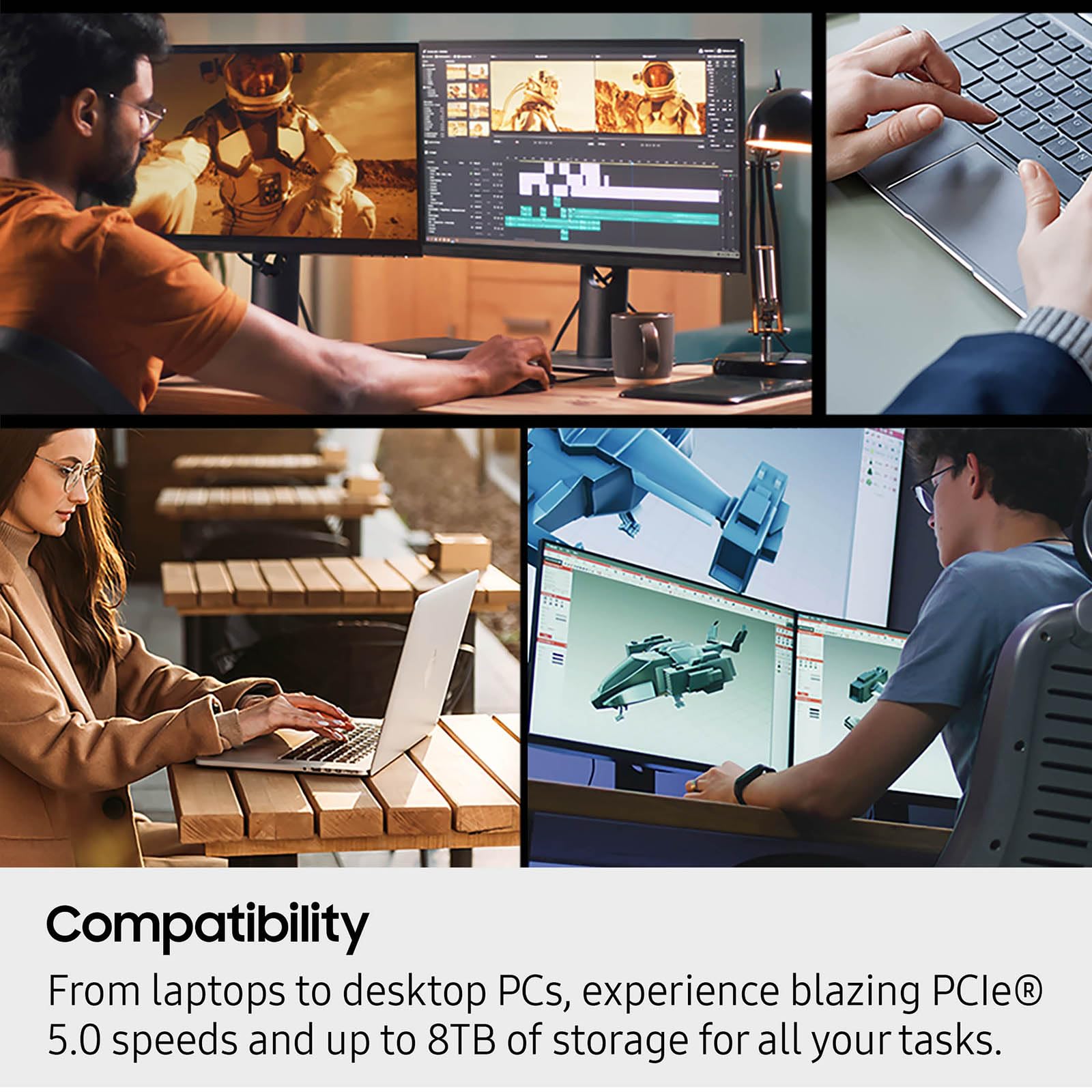 Samsung Ssd 9100 Pro 1Tb, Pcie 5.0X4 M.2 2280, Seq. Read Speeds Up To 14,800Mb/S, Best For Ai Computing, Gaming, And Heavy Duty
