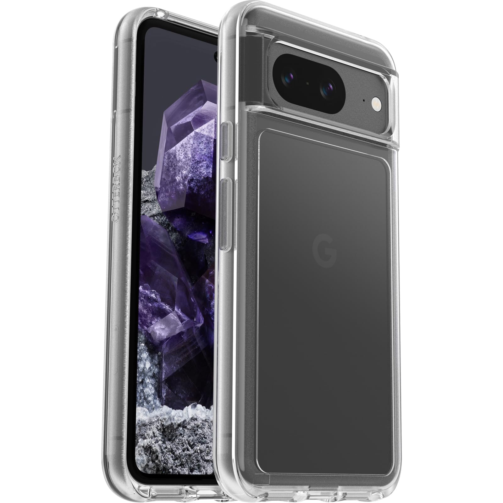 Otterbox Google Pixel 8 Symmetry Series Clear Case   Clear, Ultra Sleek, Wireless Charging Compatible, Raised Edges Protect Came