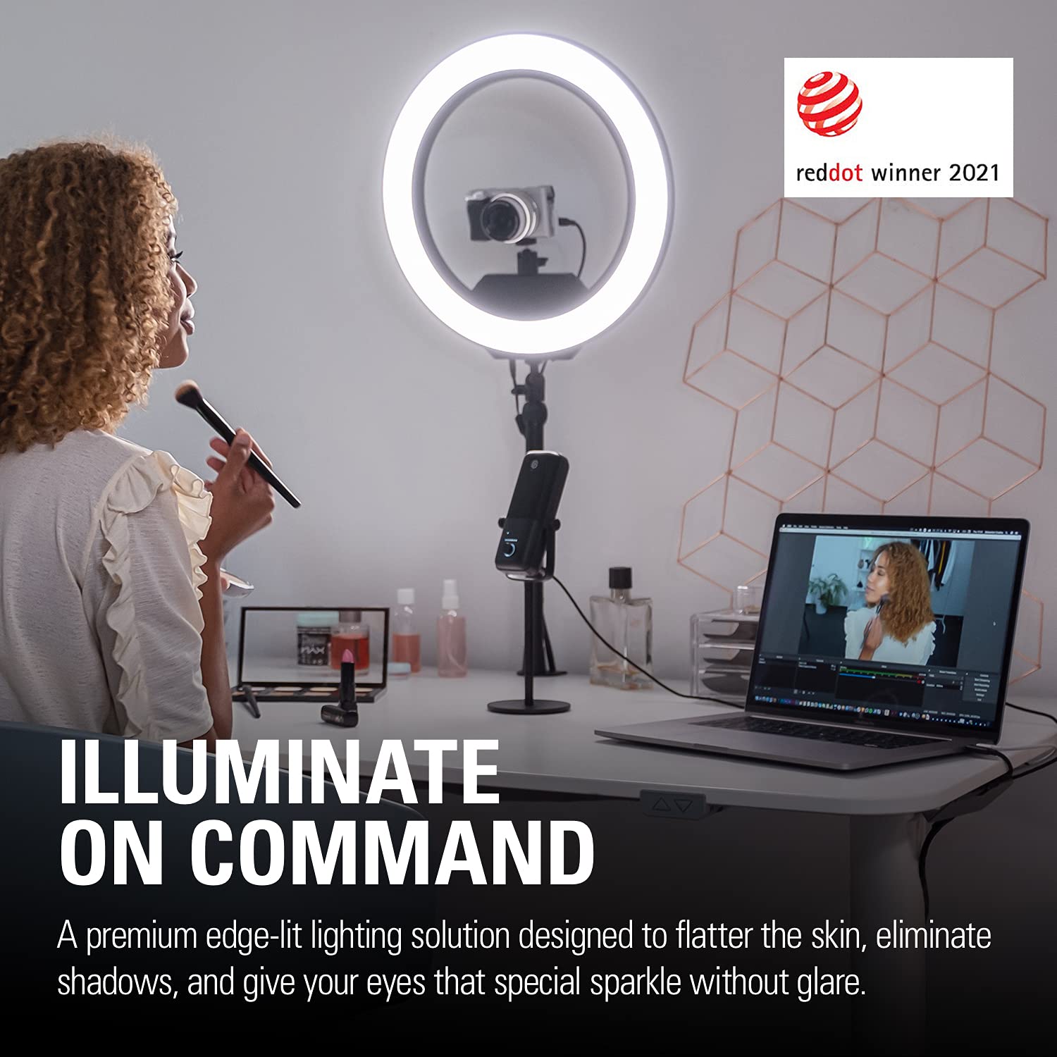 Elgato Ring Light   Premium 2500 Lumens Desktop Ring Light With Usb Connectivity For Streaming, Tiktok, Instagram, Home Office,