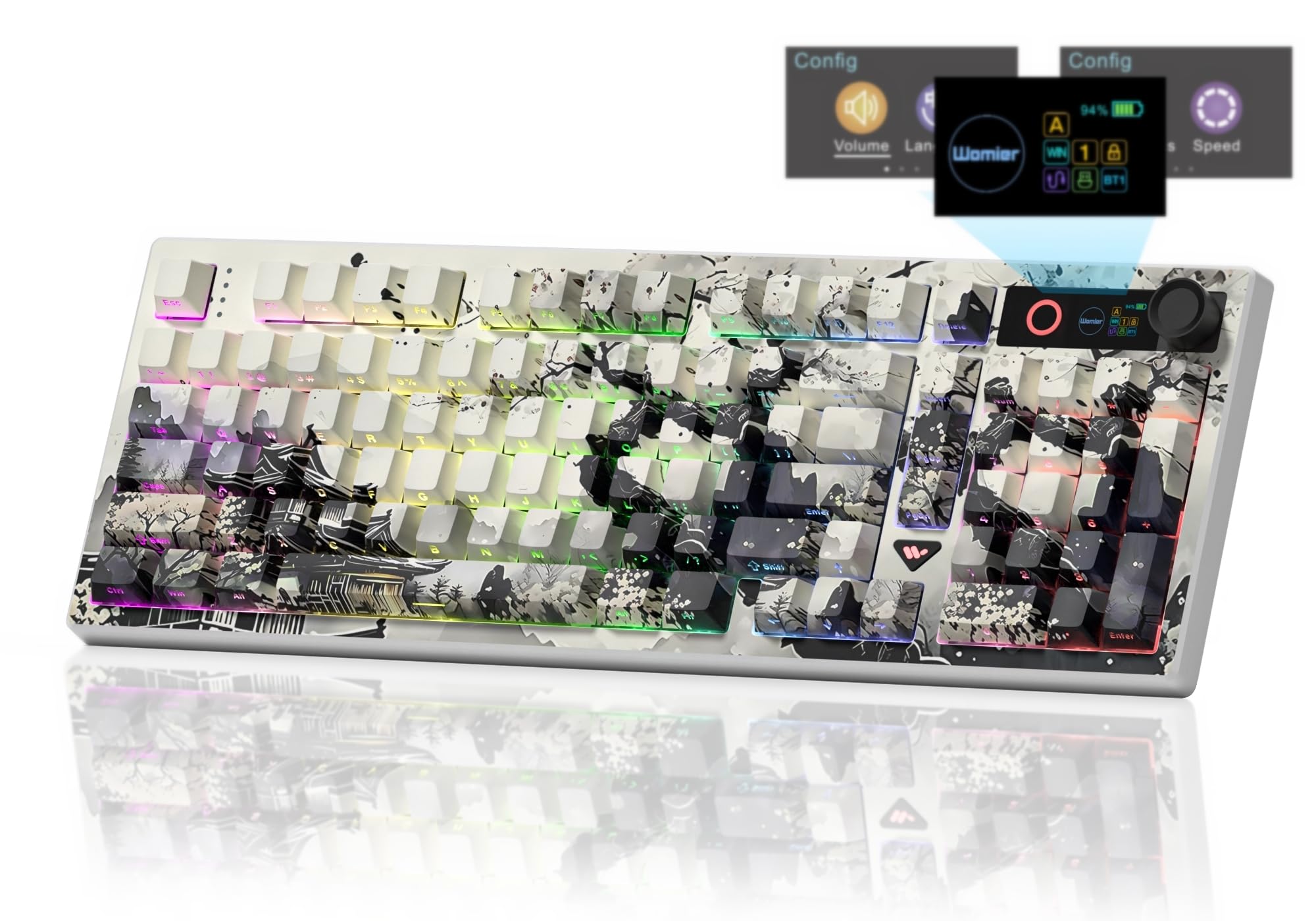 Womier Wireless Mechanical Keyboard with Number Pad, Thocky KeyboardL98
