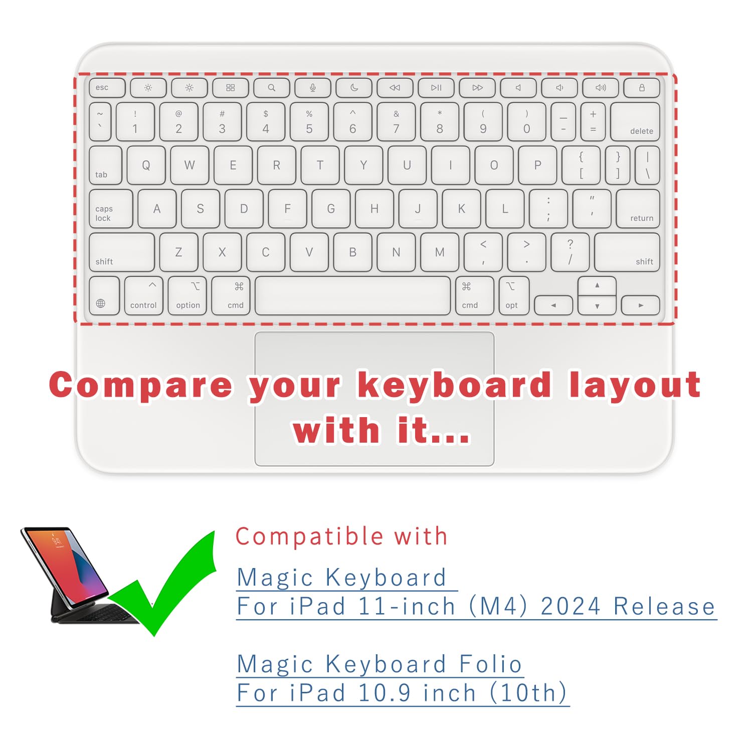 Keyboard Cover Protector Compatible With New Magic Keyboard (For Ipad Pro 11 Inch M4) / Ipad Magic Keyboard Folio (For Ipad 10.9