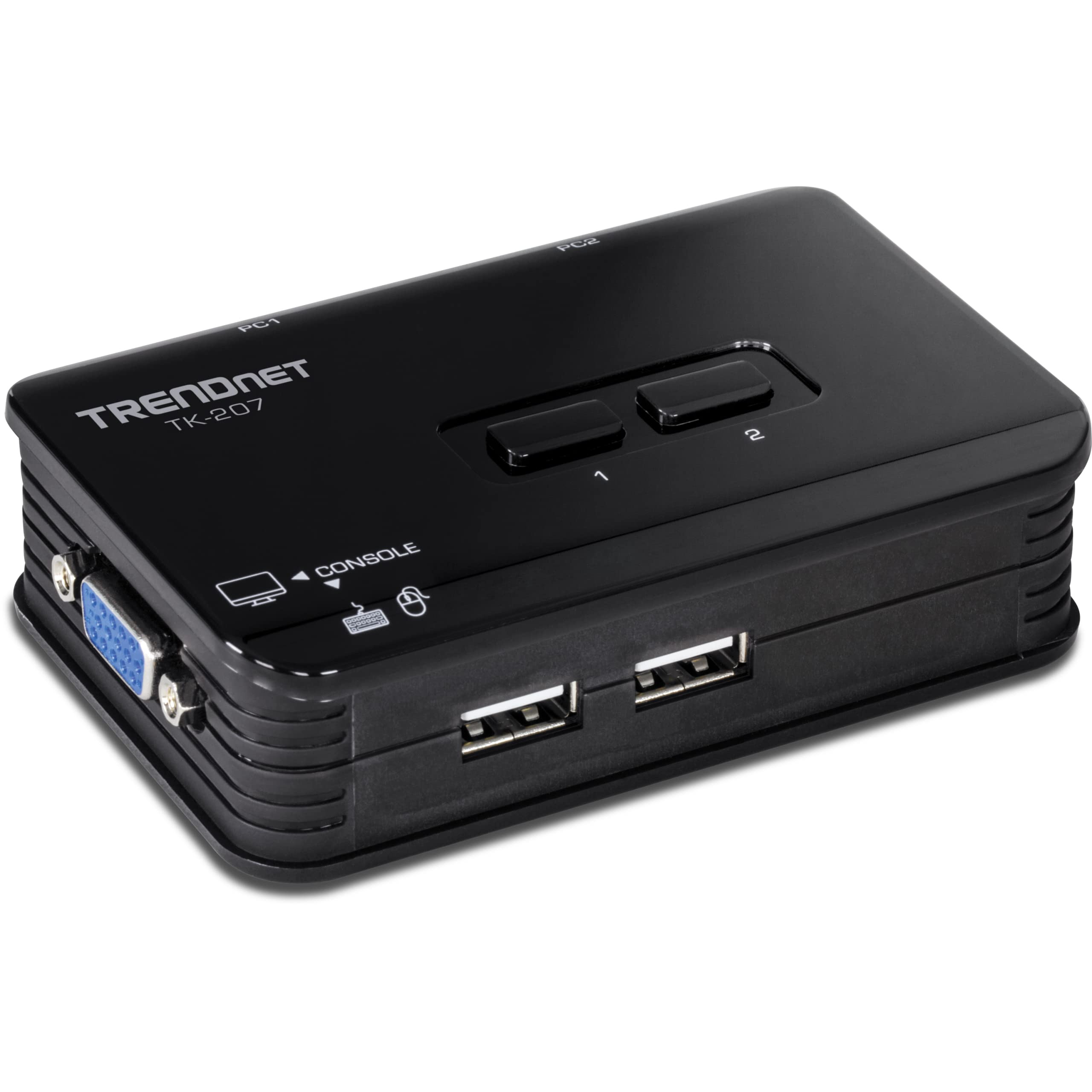 TRENDnet 2-Port USB KVM Switch and Cable Kit, 2048 x 1536 Resolution, Device Monitoring, Auto-Scan, Audible Feedback, USB 1.1, C