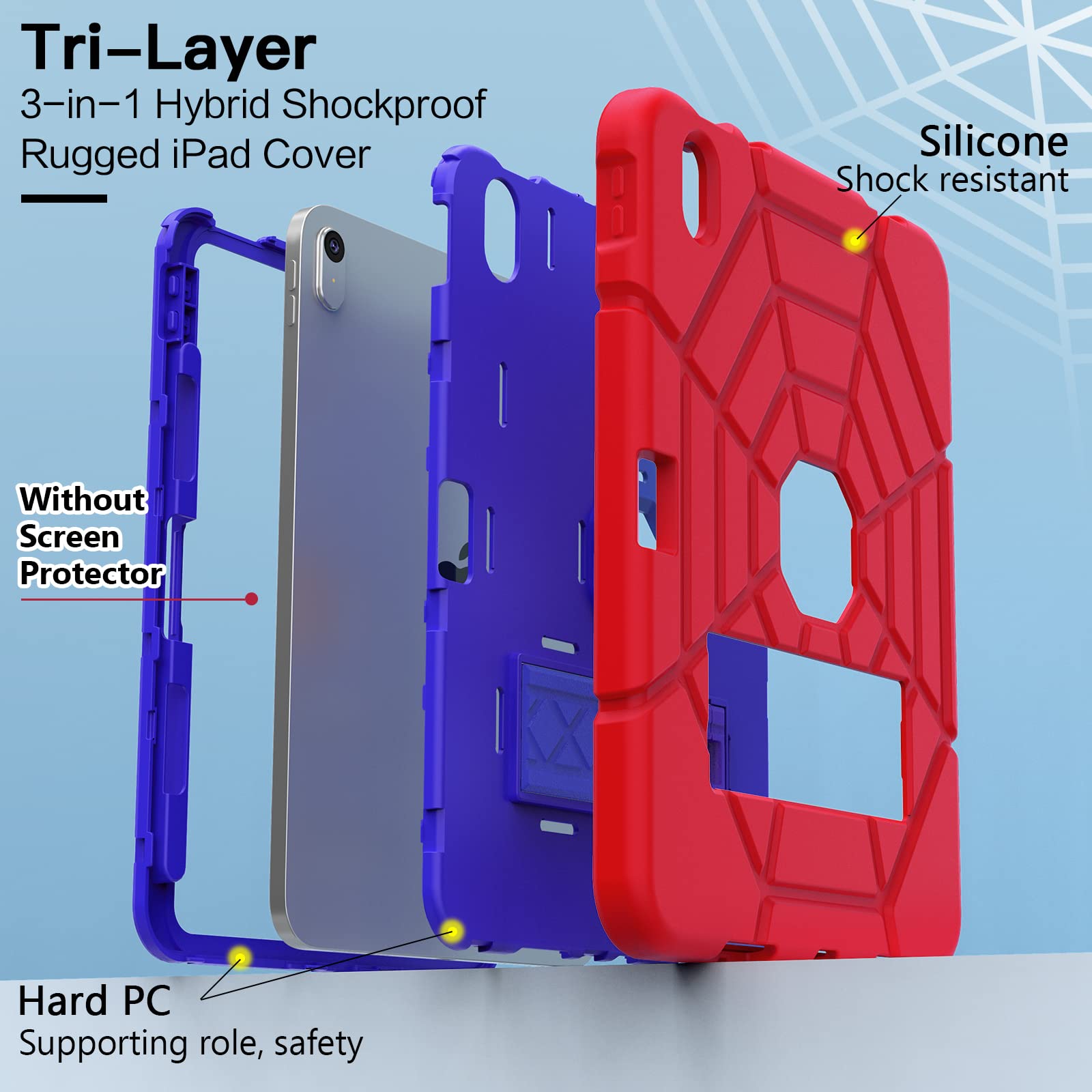 Grifobes Kids Case For Ipad 10Th Generation Case, For 2022 10.9 Inch Ipad 10 Th Generation Case With Pencil Holder & Stand, Heav