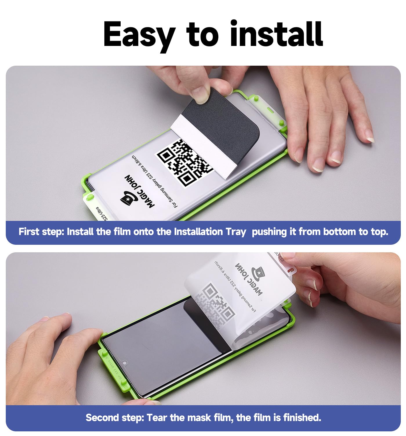 Magic John 2 Pack Screen Protector For Samsung Galaxy S23 Ultra   Ceramic Film, Fingerprint Id Compatible, Easy Installation, Sh