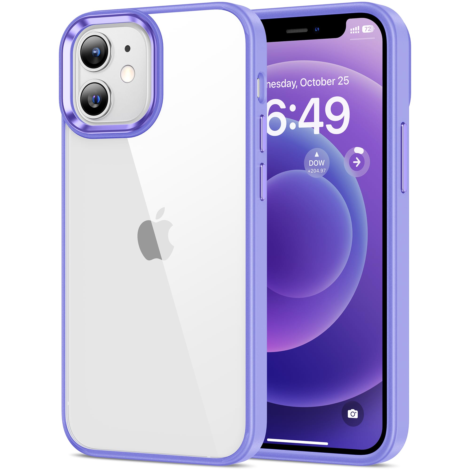 HOOMIL Case for iPhone 12 Mini 5.4-Inch, Non-Yellowing, Drop Protection, Anti-Scratch Transparent Hard Back Phone Cover - Light 