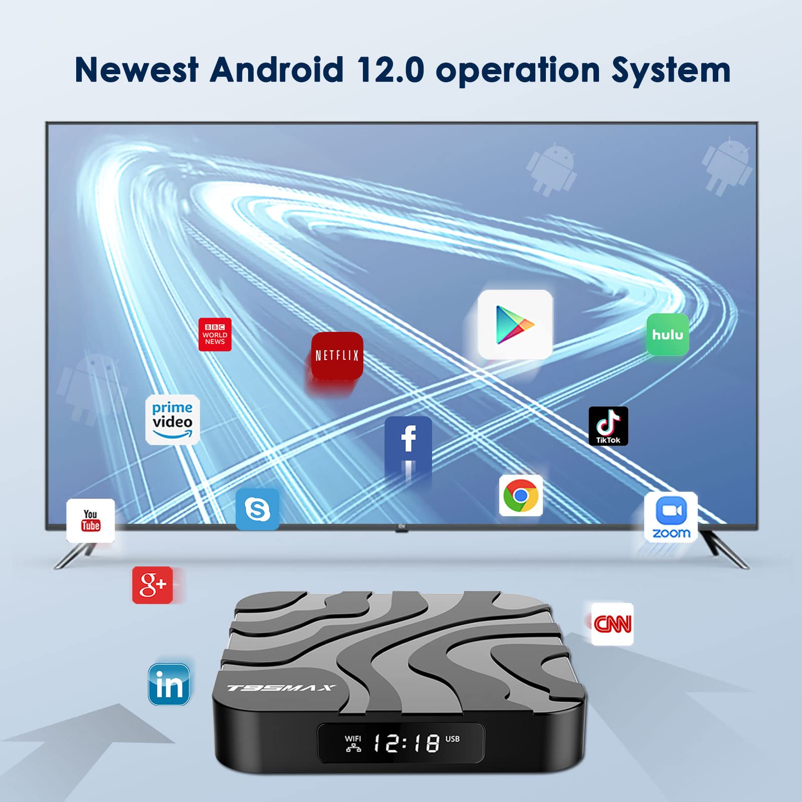 Easytone 2024 Android Tv Box 12.0,Android Box Tv 4Gb Ram 32Gb Rom H618 Quad Core Cpu 6K Tv Box Support 2.4/5G Dual Wifi Ethernet