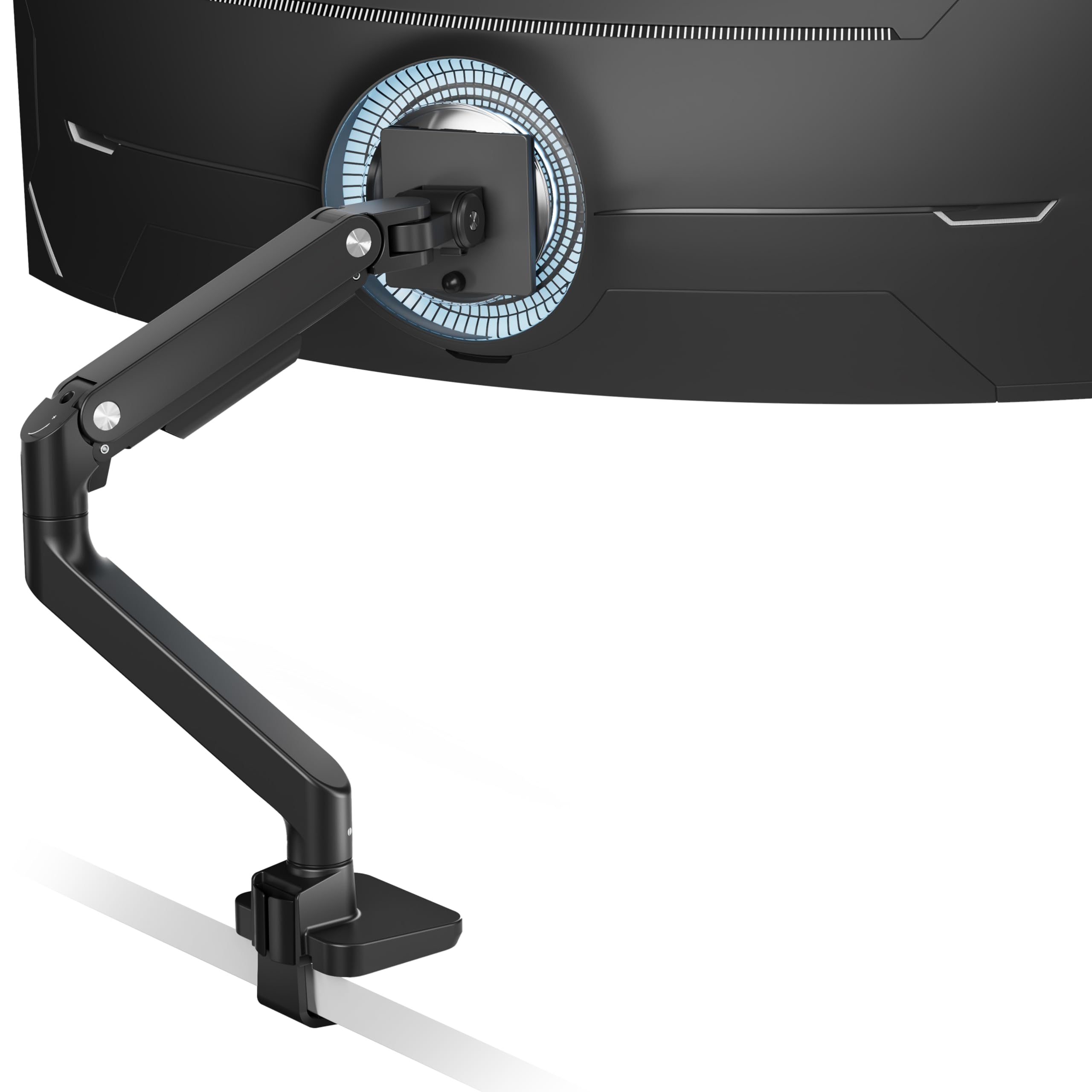 Ares Wing Ultrawide Monitor Arm For 17 To 49 Inch Heavy Duty Curved Monitor, Holds 44 Lbs, Adjustable Gas Spring Monitor Arm Des