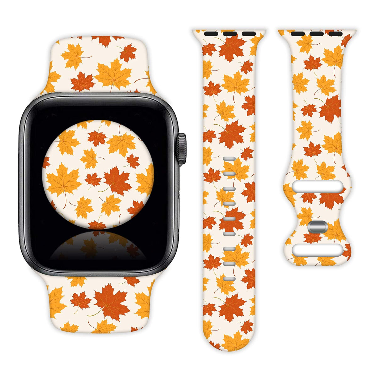 Autumn Thanksgiving Fall Maple Leaf Watch Band Compatible With Apple Watch 38Mm 40Mm 41Mm 42Mm 44Mm 45Mm For Women Men Gifts Spo
