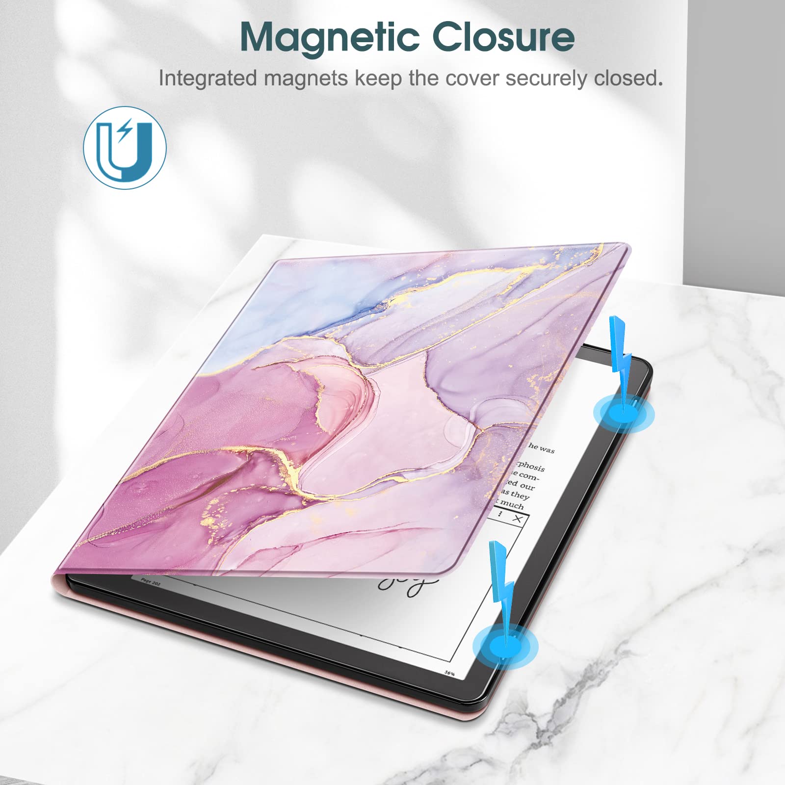 Fintie Slimshell Case For Kindle Scribe 10.2 Inch (2022 Released) - Premium Pu Leather Lightweight Book Folio Cover Auto Sleep/W