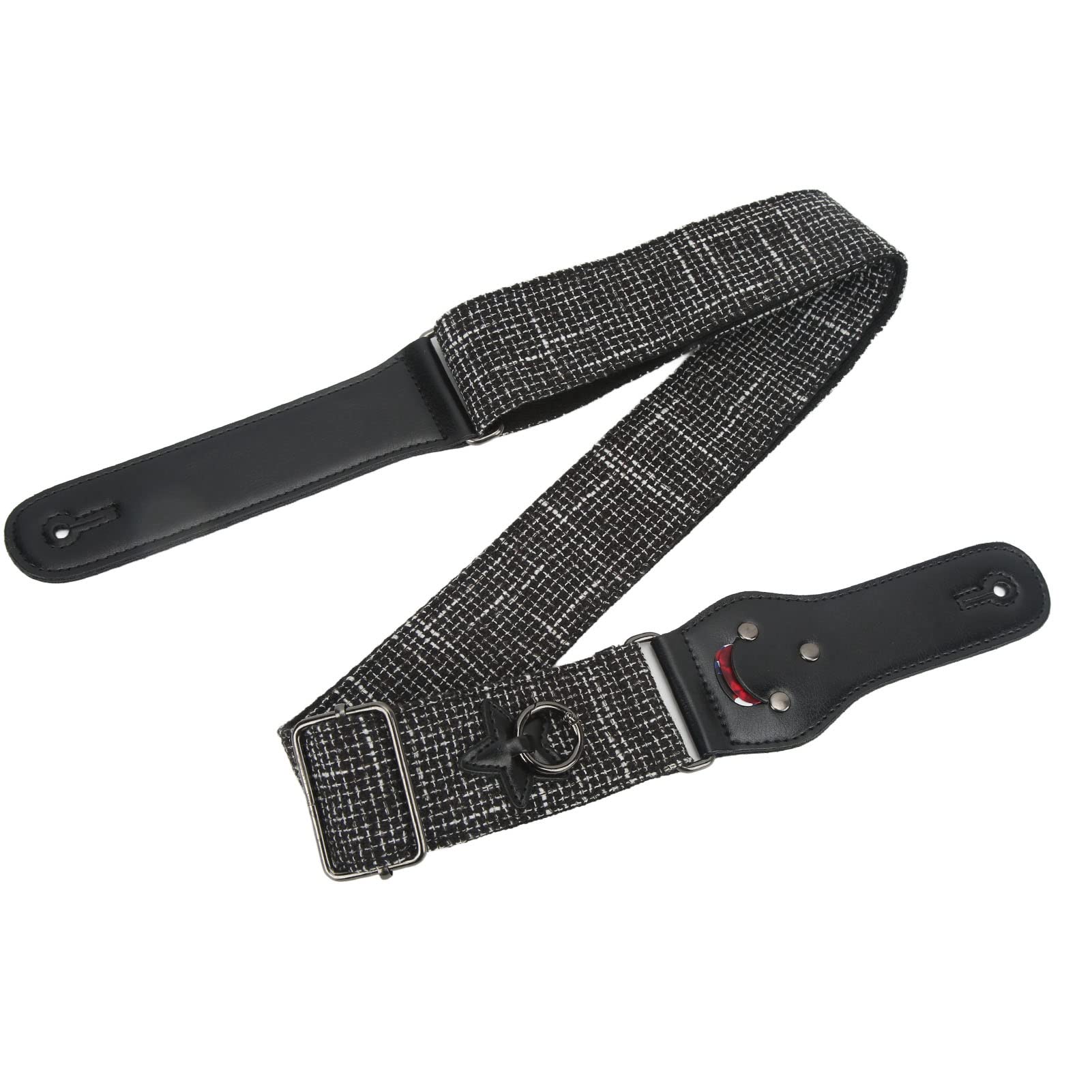Guitar Strap, Long Service Life Bass Shoulder Strap Great Replacement Comfortable with Guitar Pick for Daily Use (Dense Checkere