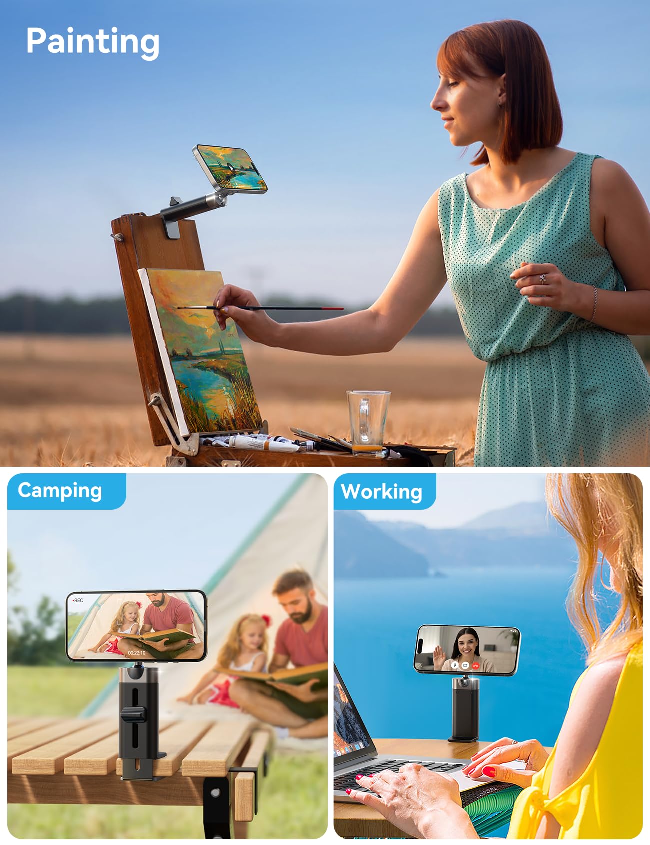 Joyroom ?360 Metal Ball & Titanium? Magsafe Airplane Phone Holder, Travel Essentials For Airplane Phone Mount, Universal Travel