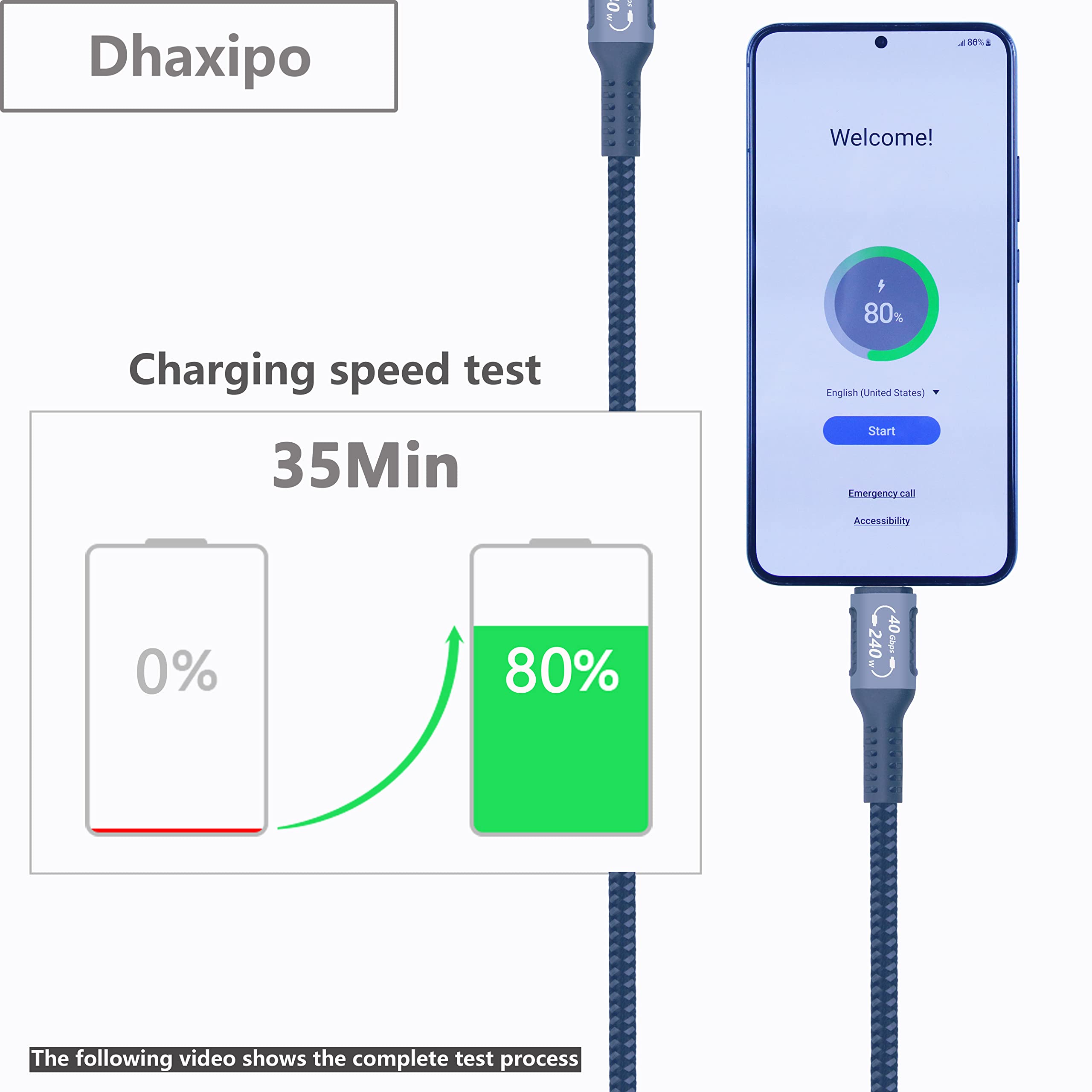 Dhaxipo Usb 4 For Thunderbolt 4 Cable 5Ft, 40 Gbps Data Transfer With 240W And 4K@144Hz 5K@60Hz Or 8K@30Hz,Compatible With Thund