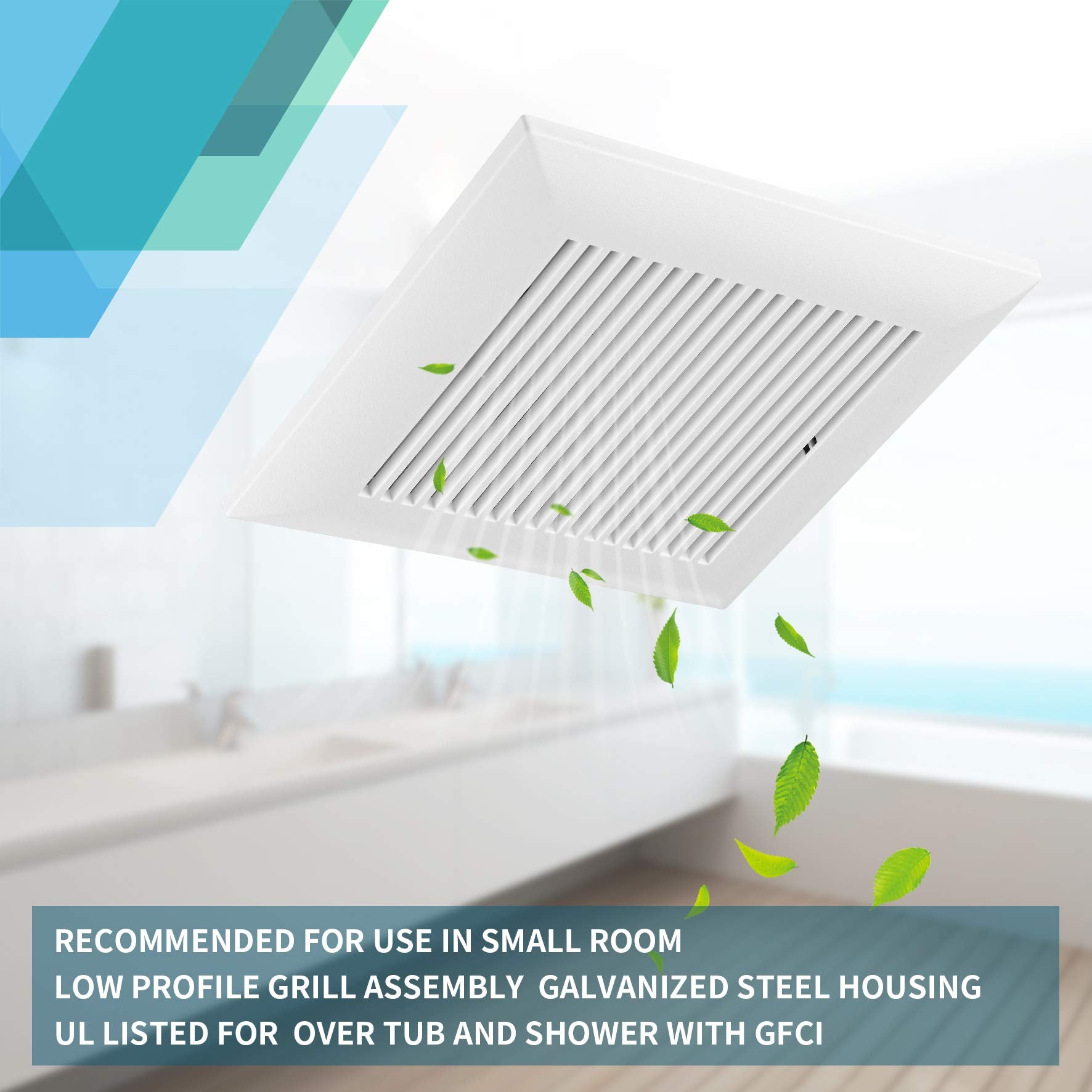 Tech Drive Very-Quiet 80 CFM 1.5 Sone No Attic Access Bathroom Exhaust Fan TD-BF-04 Metal White