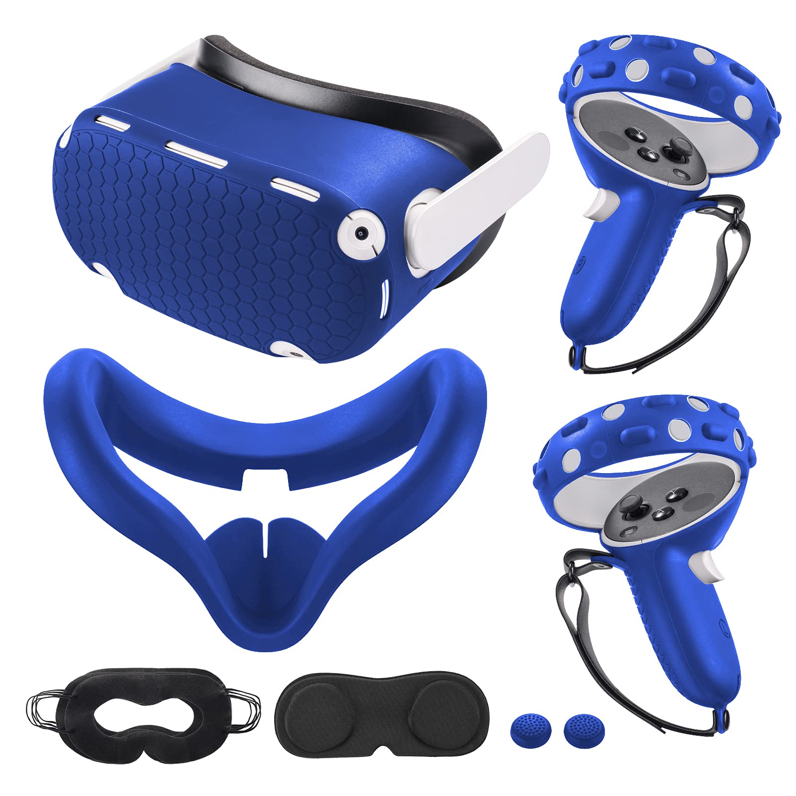 Compatible With Oculus Quest 2 Accessories, Vr Silicone Face Cover, Vr Shell Cover,Compatible With Quest 2 Touch Controller Grip