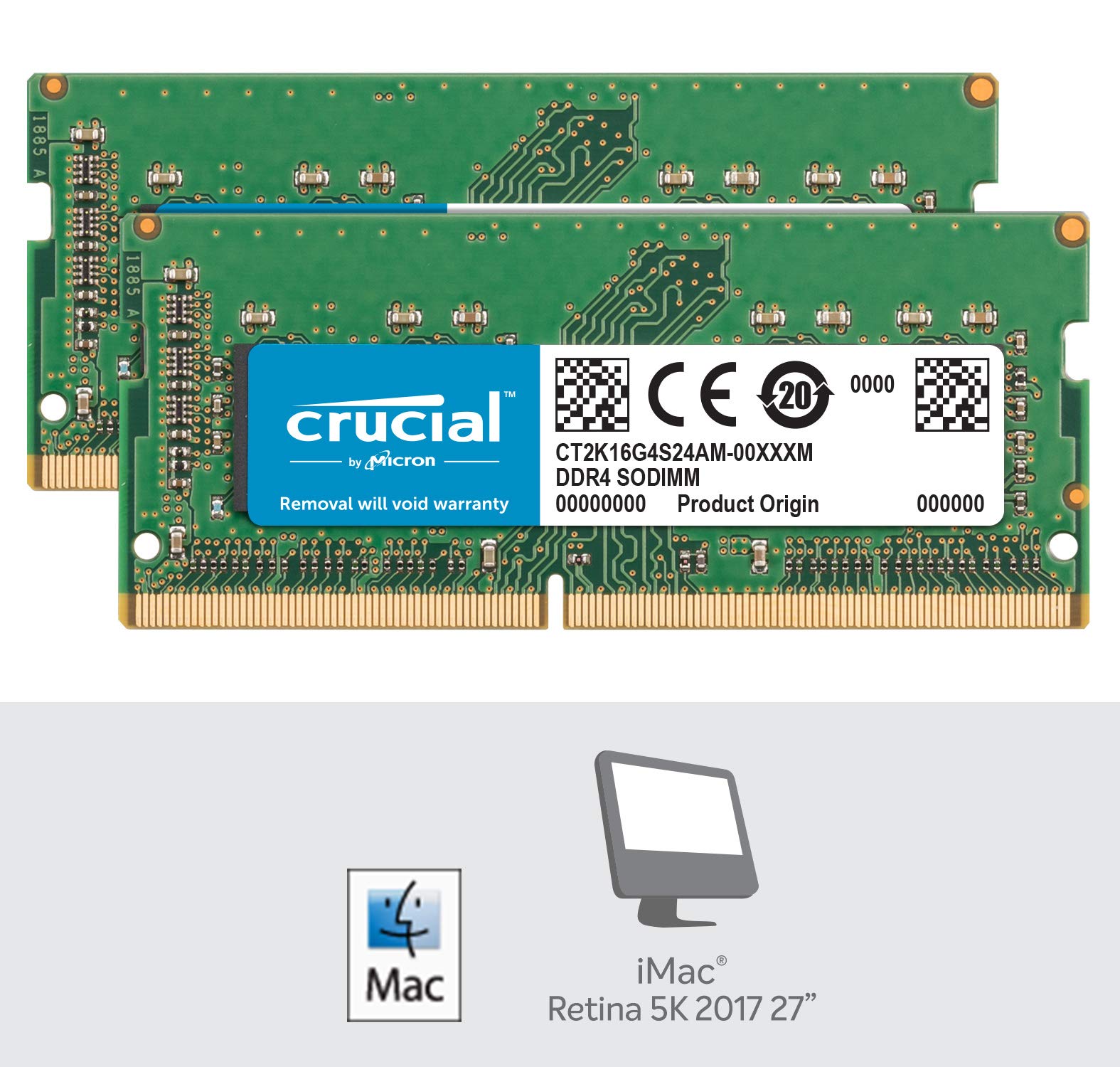 Crucial Ram 32Gb Kit (2X16Gb) Ddr4 2400 Mhz Cl17 Memory For Mac Ct2K16G4S24Am