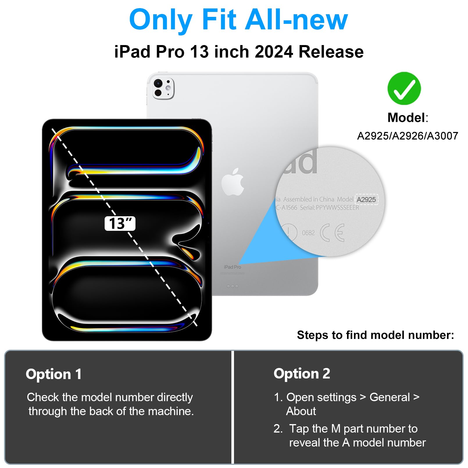 Miesherk Stock Case For Ipad Pro 13'' 2024: Military Grade Shockproof Rugged Case For Ipad Pro 13''(M4) W/Screen Protector   Sta