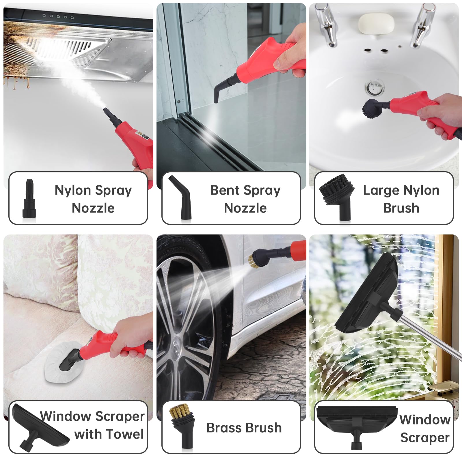 Handheld Steam Cleaner, 1000Ml Water Tank, 15S Heat Up Time, Multipurpose Steamer For Home Use, Pressurized Steamer For Cleaning