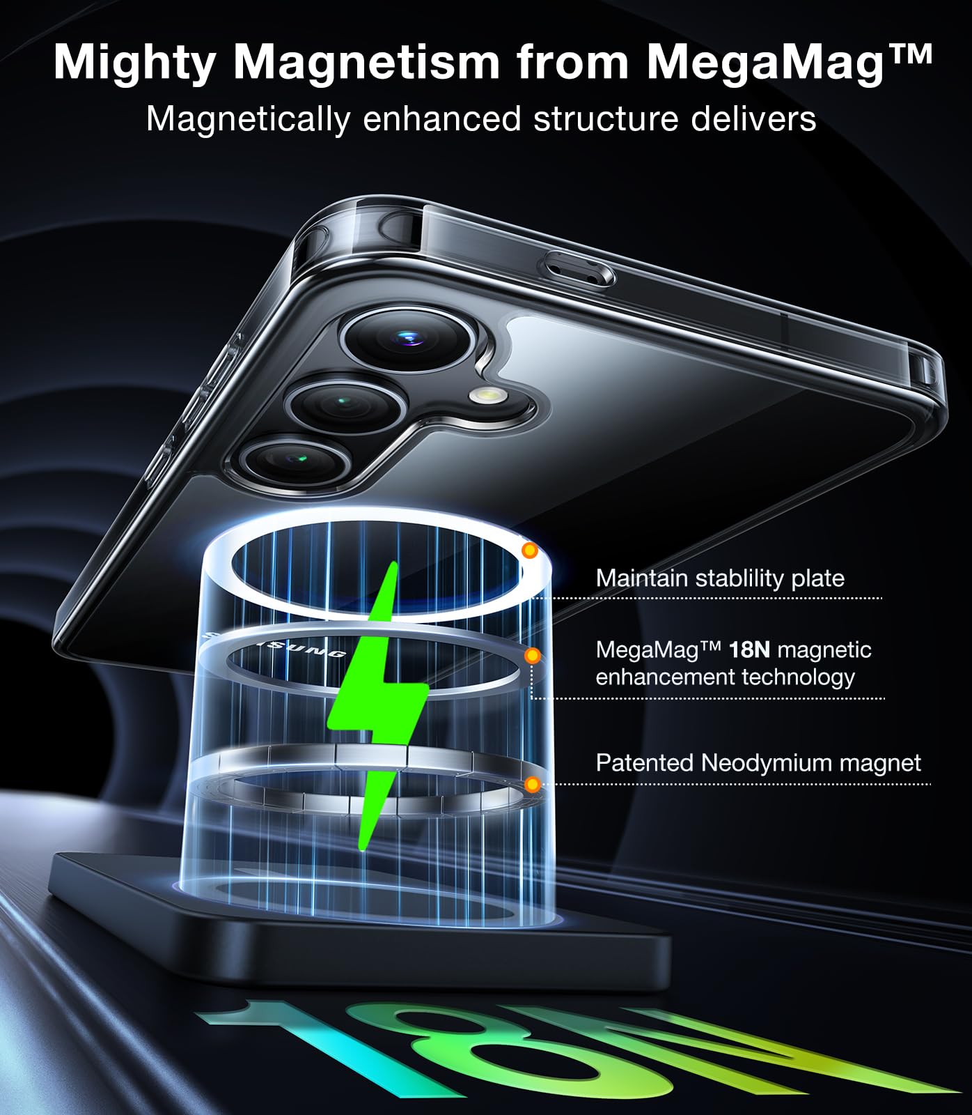 Torras Magnetic Guardian Designed For Samsung Galaxy S24 Case 6.2'' Compatible With Magsafe, Never Yellowing, Military Grade Dro