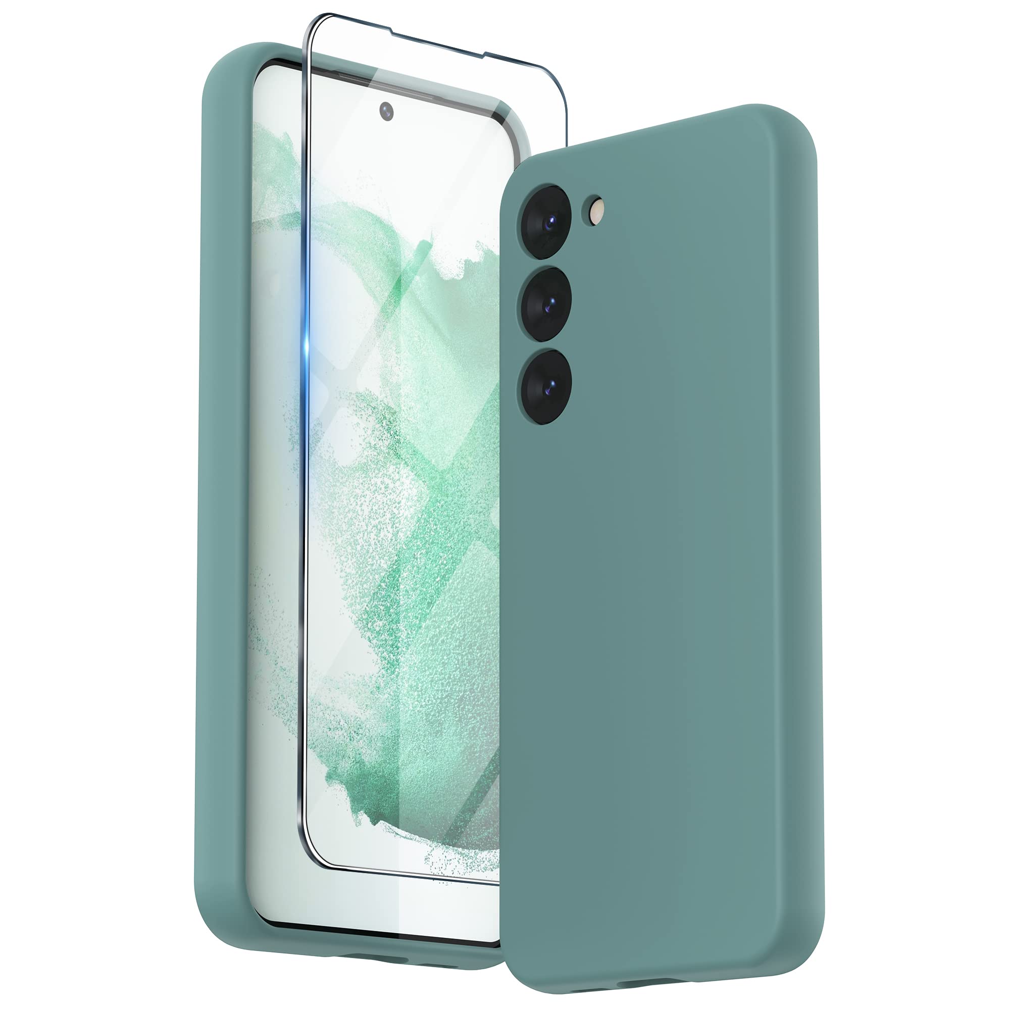 Surphy Designed For Galaxy S23 Case (6.1 Inches 2023 Released) With Camera Protection + Soft Microfiber Lining, Liquid Silicone