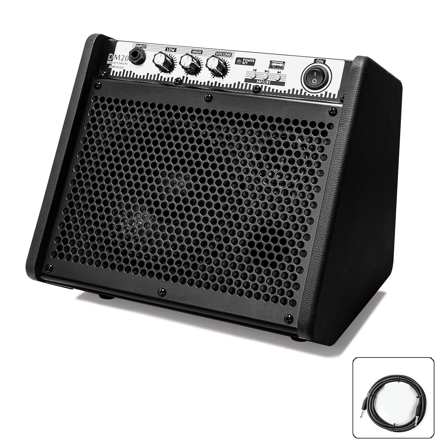Coolmusic DM20 20W Bluetooth Personal Monitor Amplifier Electric Drum Amplifier Speaker,Keyboard Speaker with USB Interface(Incl