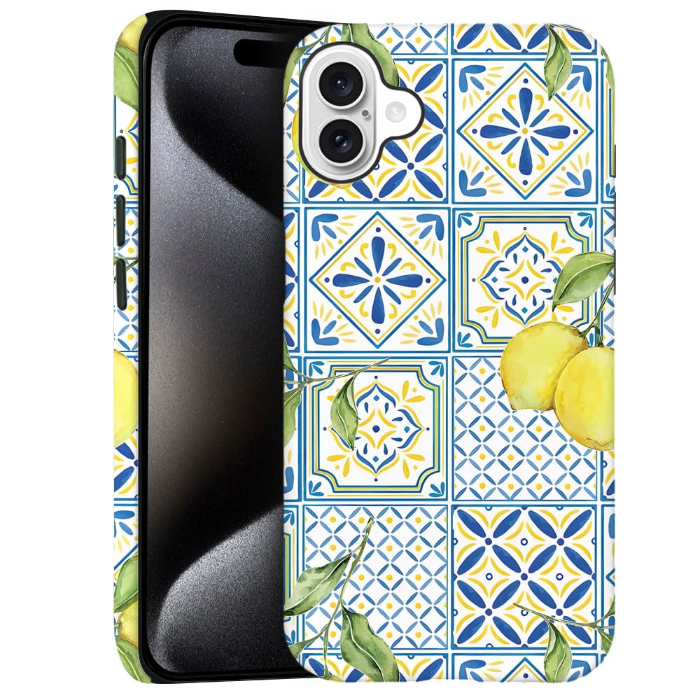 Case for iPhone 16 Plus - Slim Fit Anti-Scratch Phone Case for Girl Women - Lemon Collage Summer (Frosted)