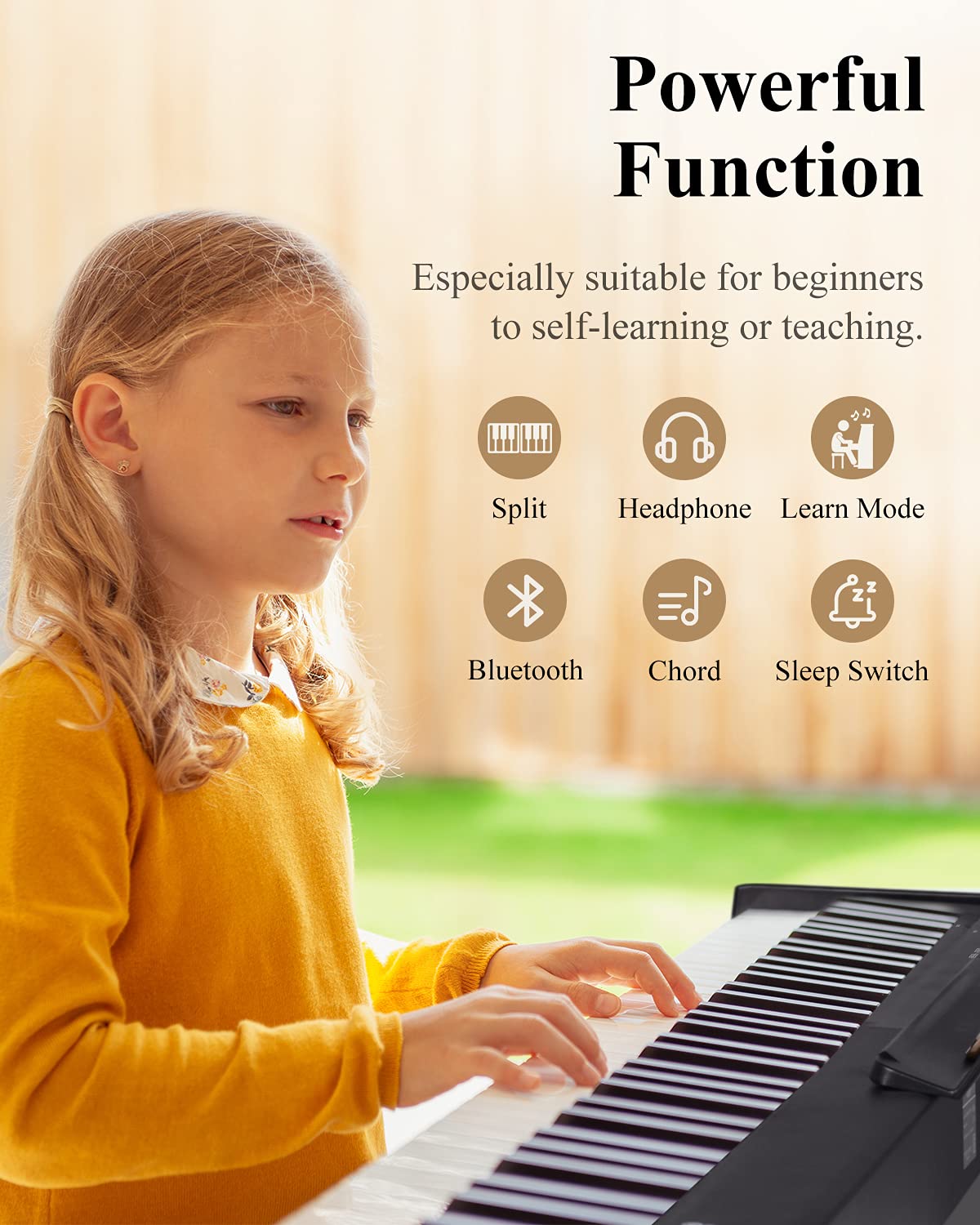 Eastar Ep 10 Beginner Foldable Digital Piano 88 Key Full Size Semi Weighted Keyboard, Bluetooth Portable Electric Piano With Pia