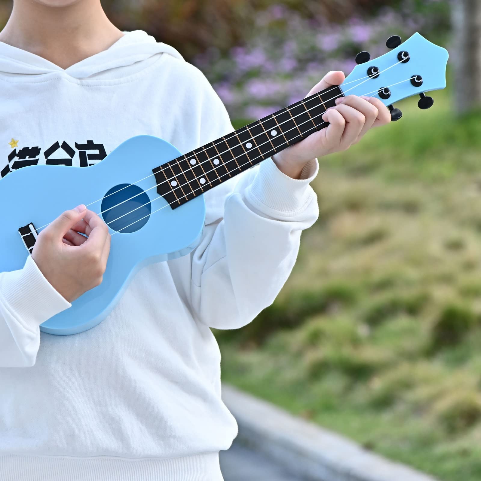 Kids Toy Ukulele 21 Inch Soprano Ukelele,Musical Instrument, Ukulele Toy Gift For Children Beginners With Bag Picks Strings (Lig