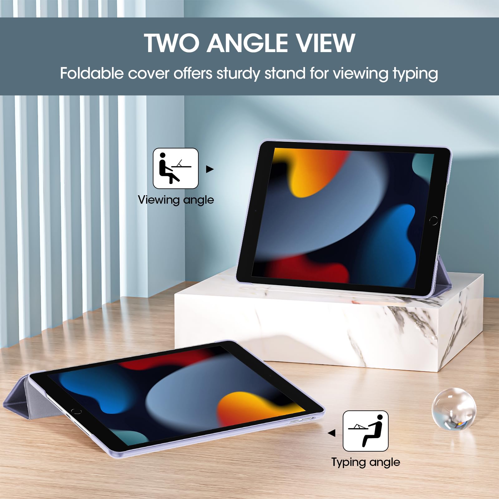 Procase For Ipad 9Th Generation 2021/ Ipad 8Th Generation 2020/ Ipad 7Th Generation 2019 Case, Ipad 10.2 Case Ipad Cover 9Th Generation  Lightpurple