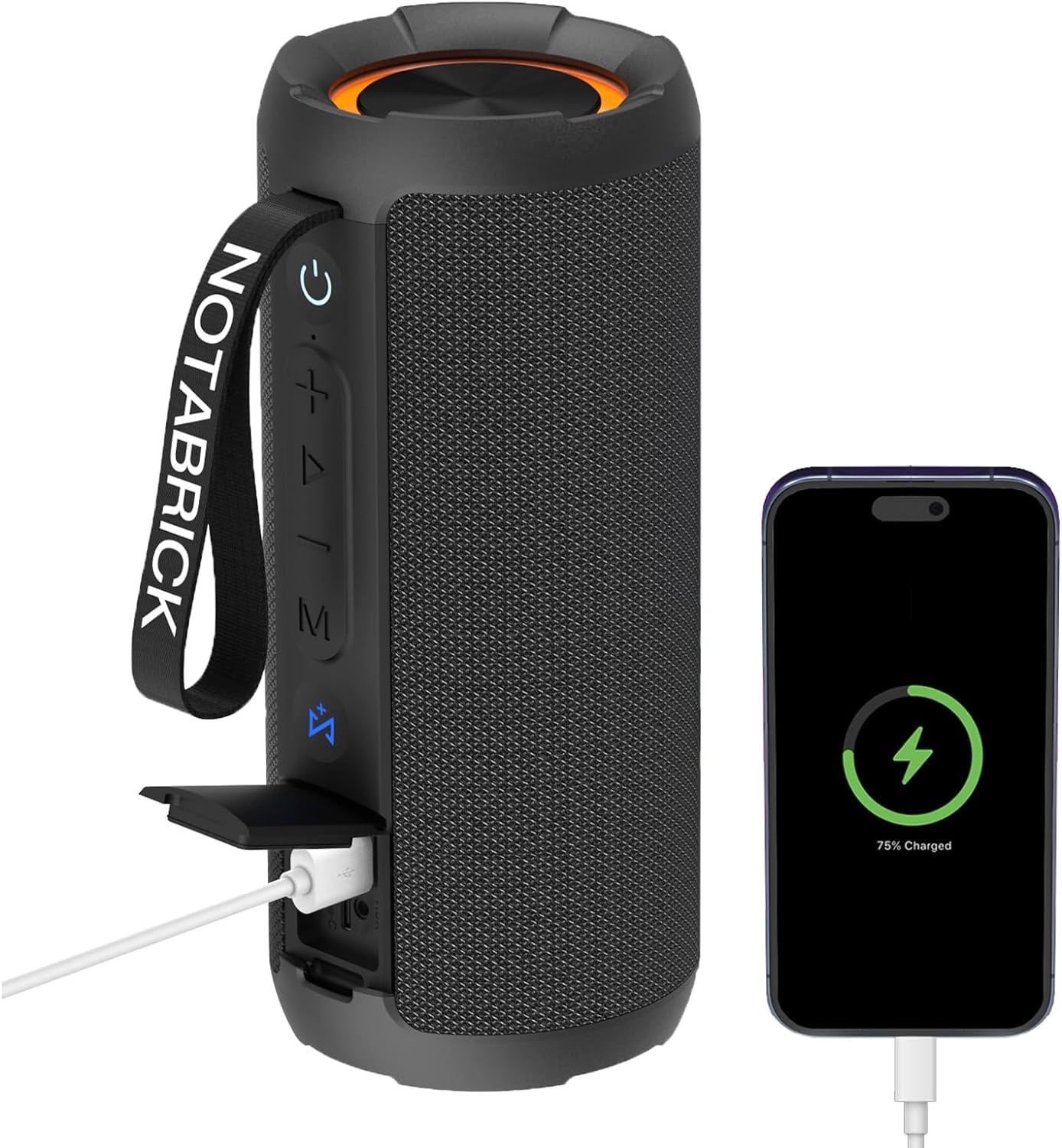 Notabrick Bluetooth Speakers, 40W Dsp Speaker Bluetooth Wireless With Light, Ipx7 Waterproof Speaker, Deep Bass, Power Bank, Tf/