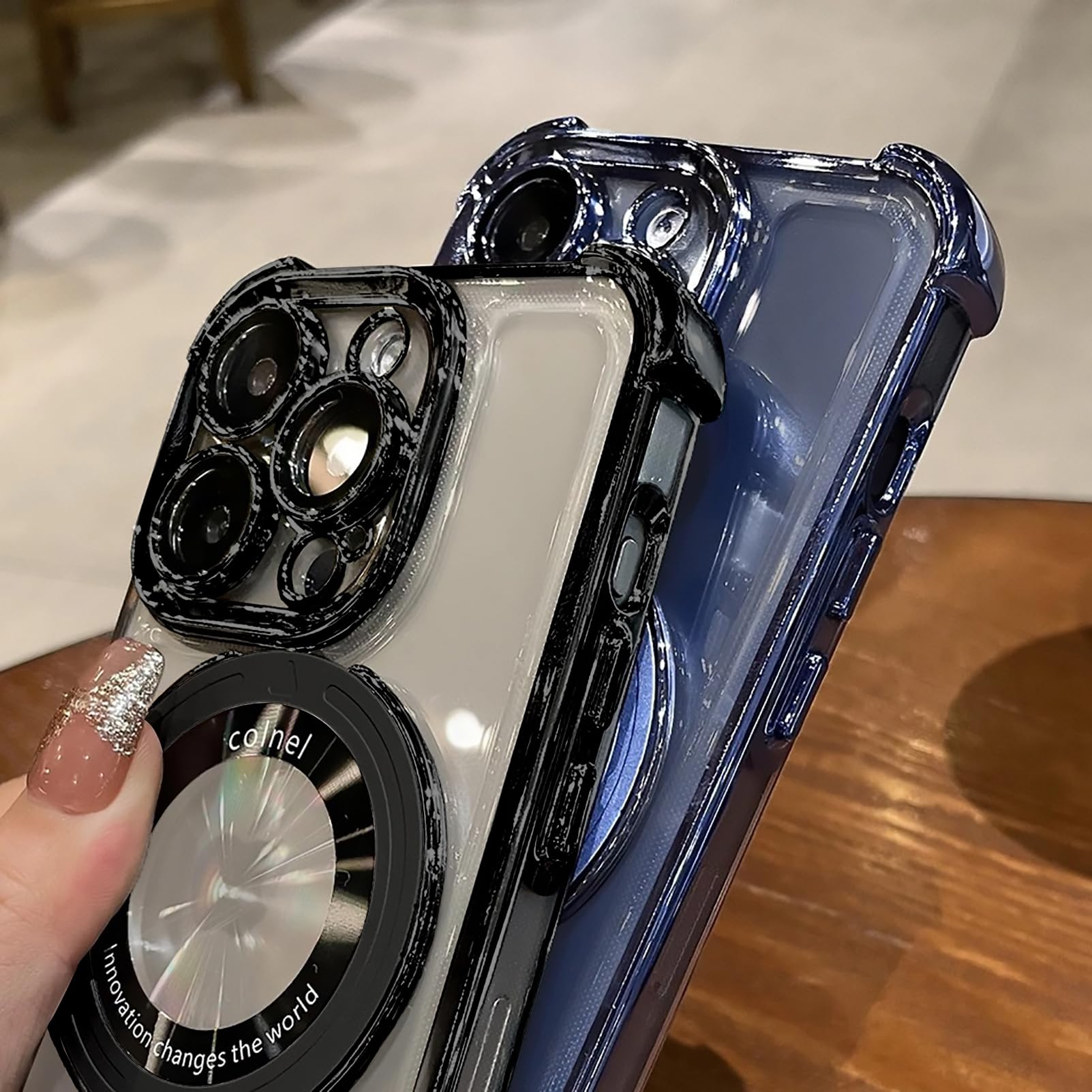 Uioeua For Iphone 15 Pro Case With Magnetic Ring Stand,[Compatible With Magsafe] Four Corners Shockproof [Military Grade Drop Pr